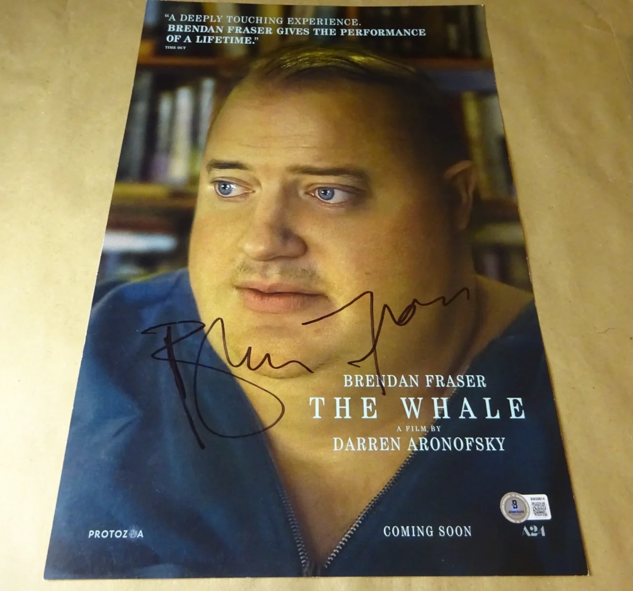 Brendan Fraser — Signed Brendan Fraser Autographed The Whale 11"x17" Photo Beckett BAS COA, image 2