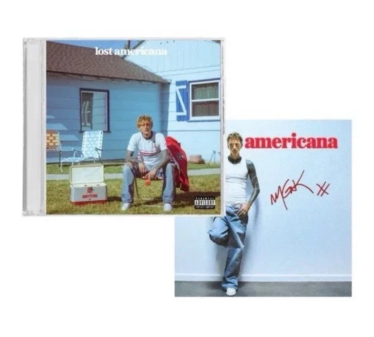 2025 Metralhadora Kelly MGK Lost Americana CD Assinado Inserir Cartão de Arte Autografado, изображение 2