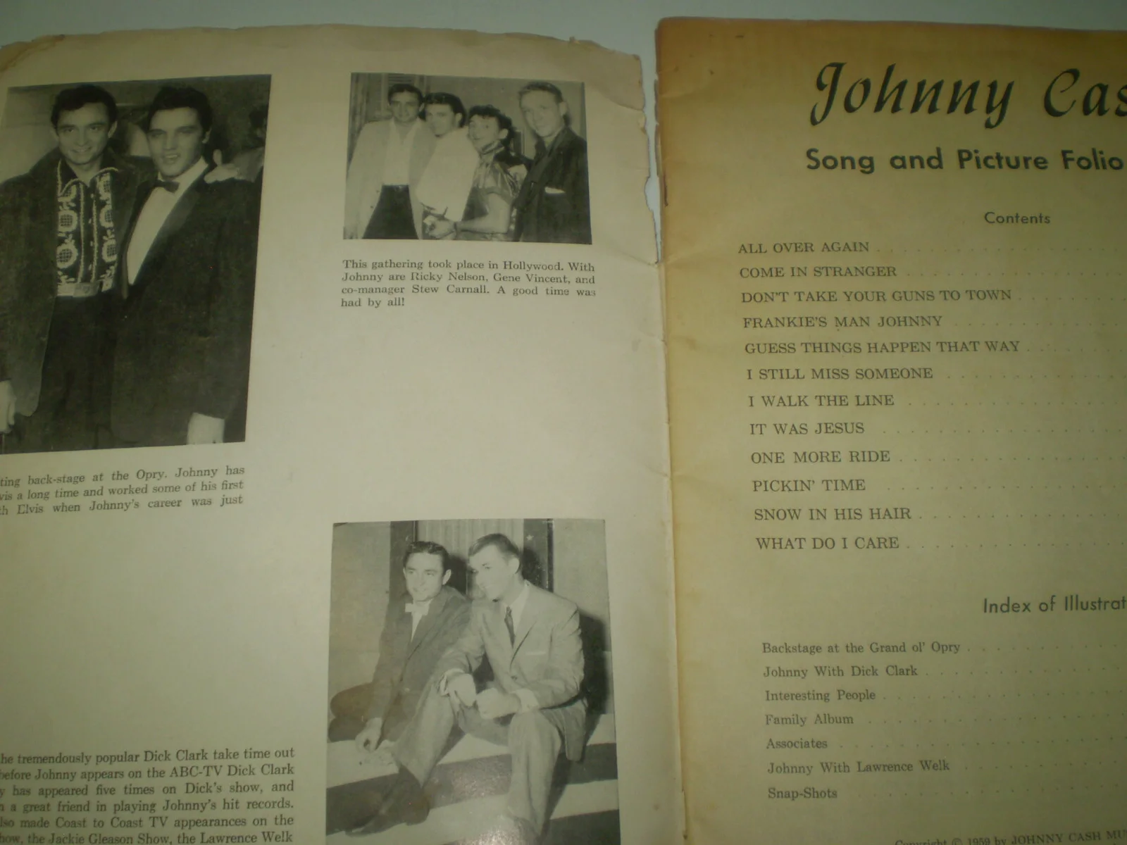 JOHNNY CASH SIGNED 1st SONGBOOK EARLY AUTOGRAPH RING OF FIRE Sun Records 78 45, изображение 4