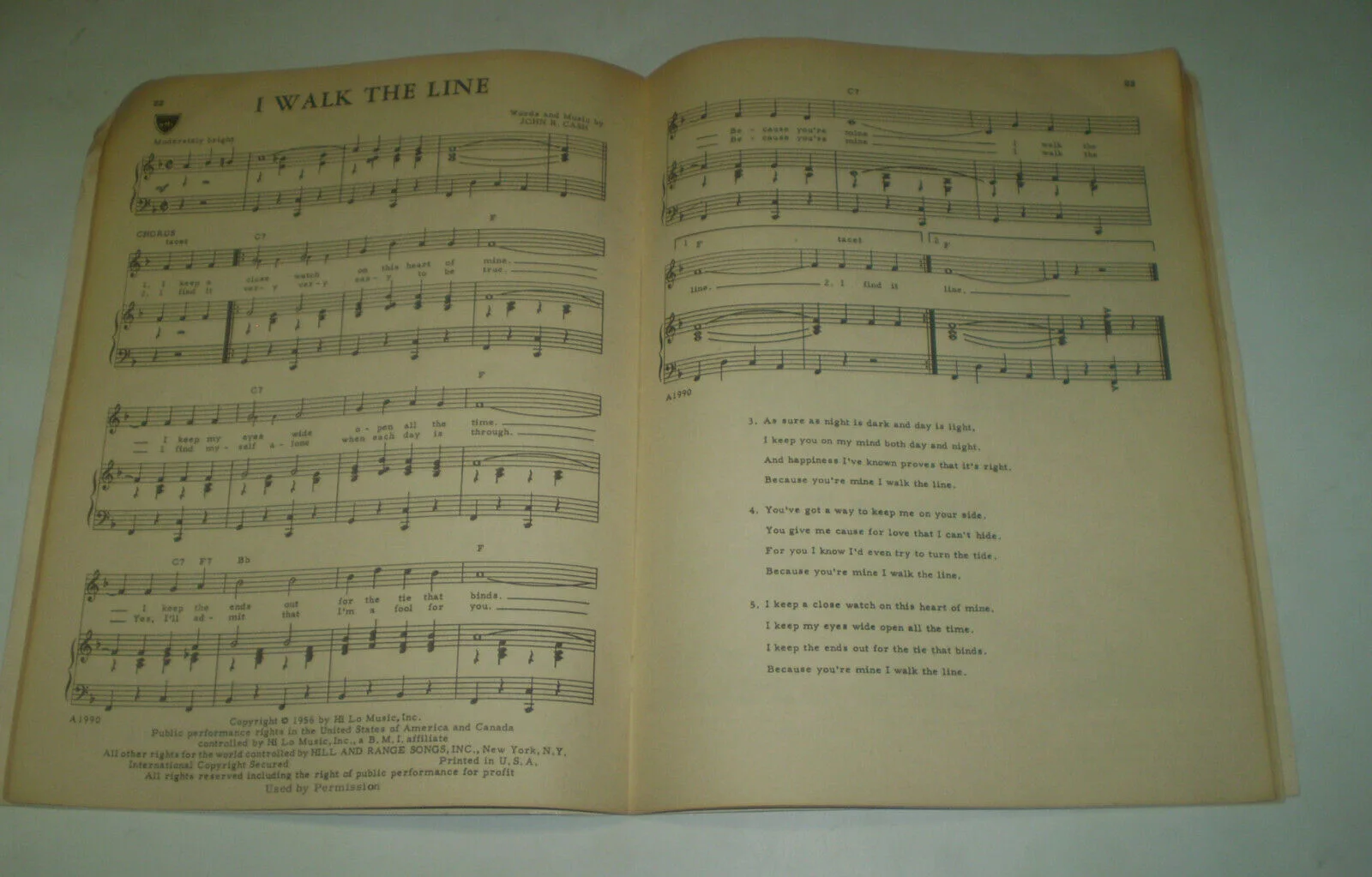 JOHNNY CASH SIGNED 1st SONGBOOK EARLY AUTOGRAPH RING OF FIRE Sun Records 78 45, изображение 5