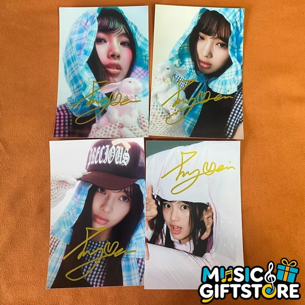 NEWJEANS HYEIN Autographed Signed Photo K-POP Collection 4*6 2024 #MUGS, image 2