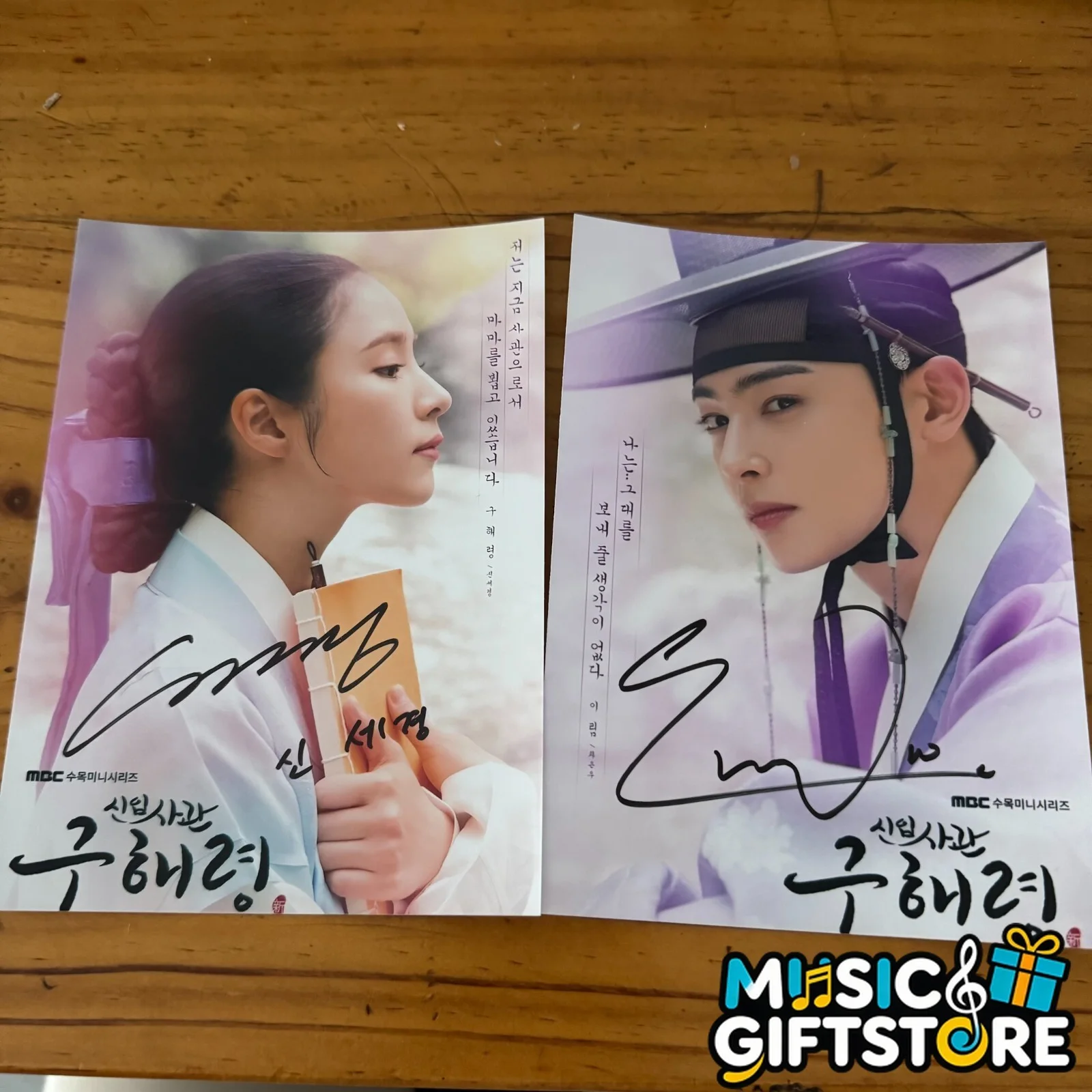 Rookie Historian Goo Hae-ryung Shin Se Kyung Cha EunWoo Autographed Photo 2019, изображение 2