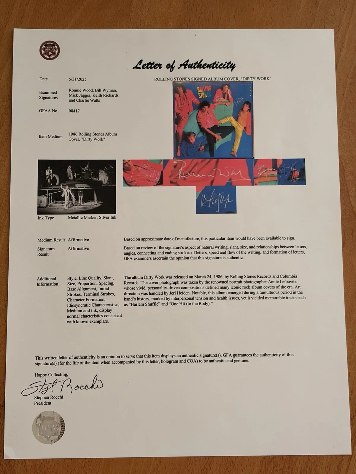 Rolling Stones Band Signed Album - Jagger, Richards, Watts, Wood, Wyman -GFA COA, image 4