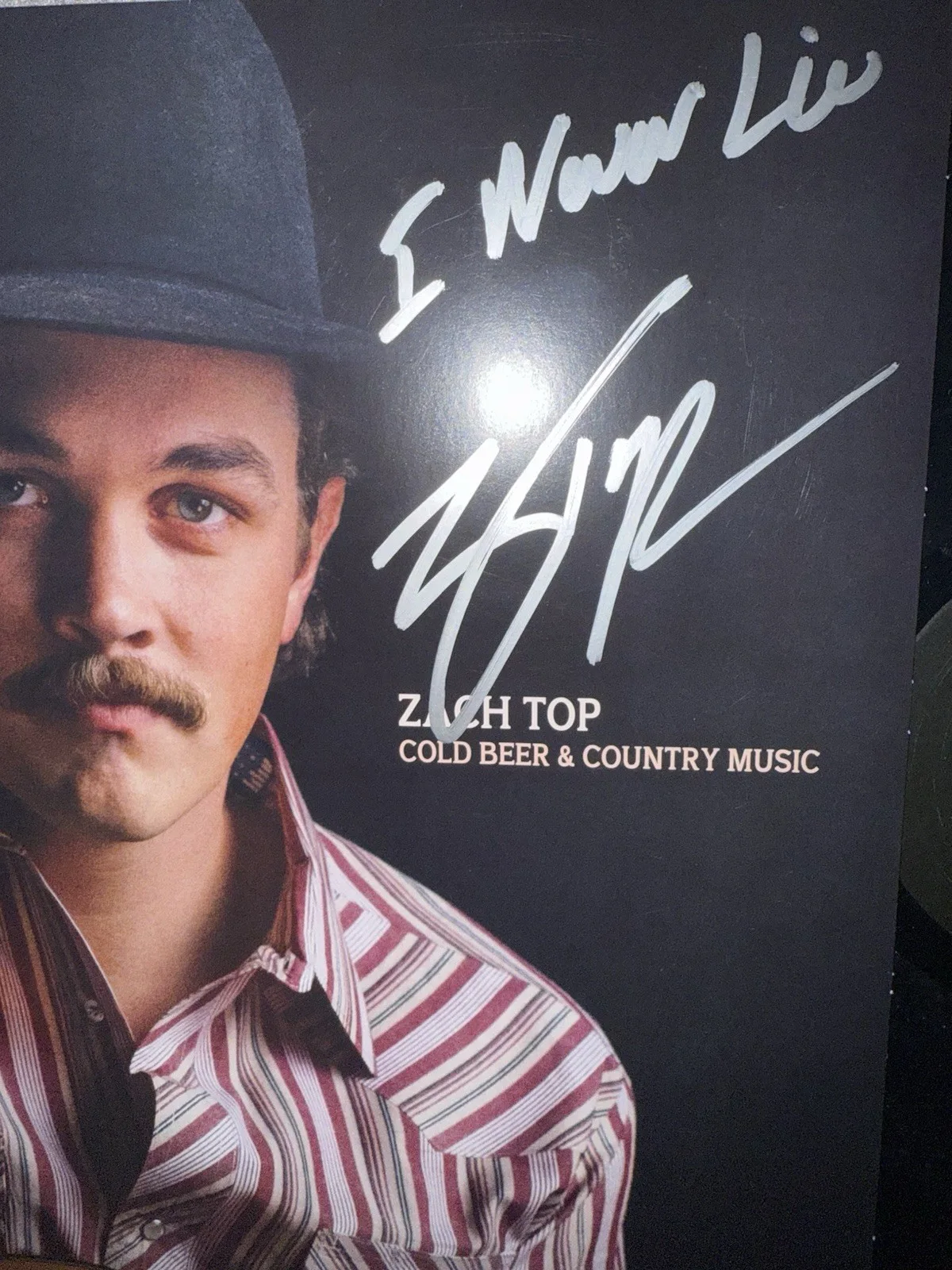 ZACH TOP SIGNED AUTOGRAPHED COLD BEER & COUNTRY MUSIC ALBUM VINYL COUNTRY JSA, изображение 3