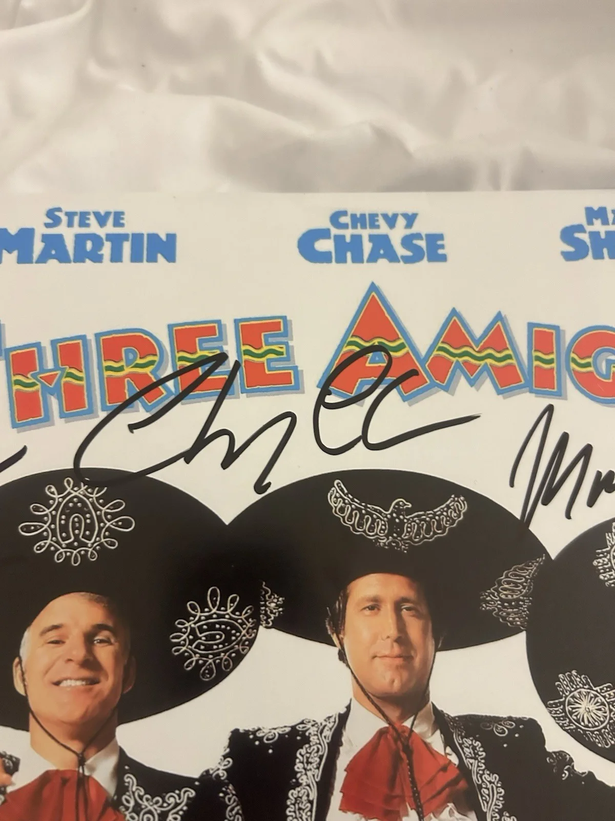 Chevy Chase, Steve Martin, Martin Short — Three Amigos Signed 12x18 Movie Poster Chevy Chase Steve Martin Short PSA COA, image 3