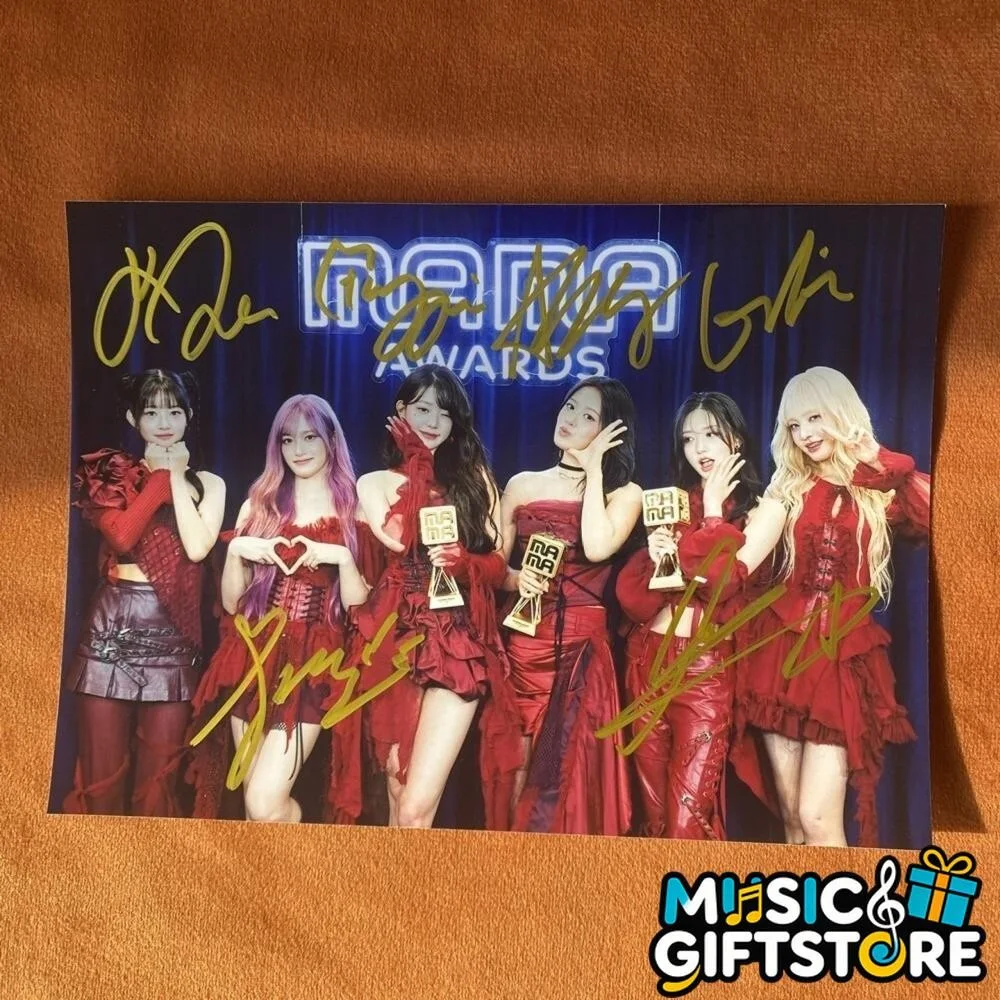 IVE MAMA Autographed Signed Group Photo K-POP Collectibles 4*6 2024A #MUGS, image 3