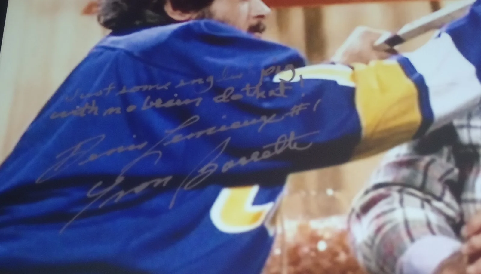 Yvon Barrette — Yvon Barrette Signed "Slap Shot" 8x10 Photo Movie Quote Beckett, image 2