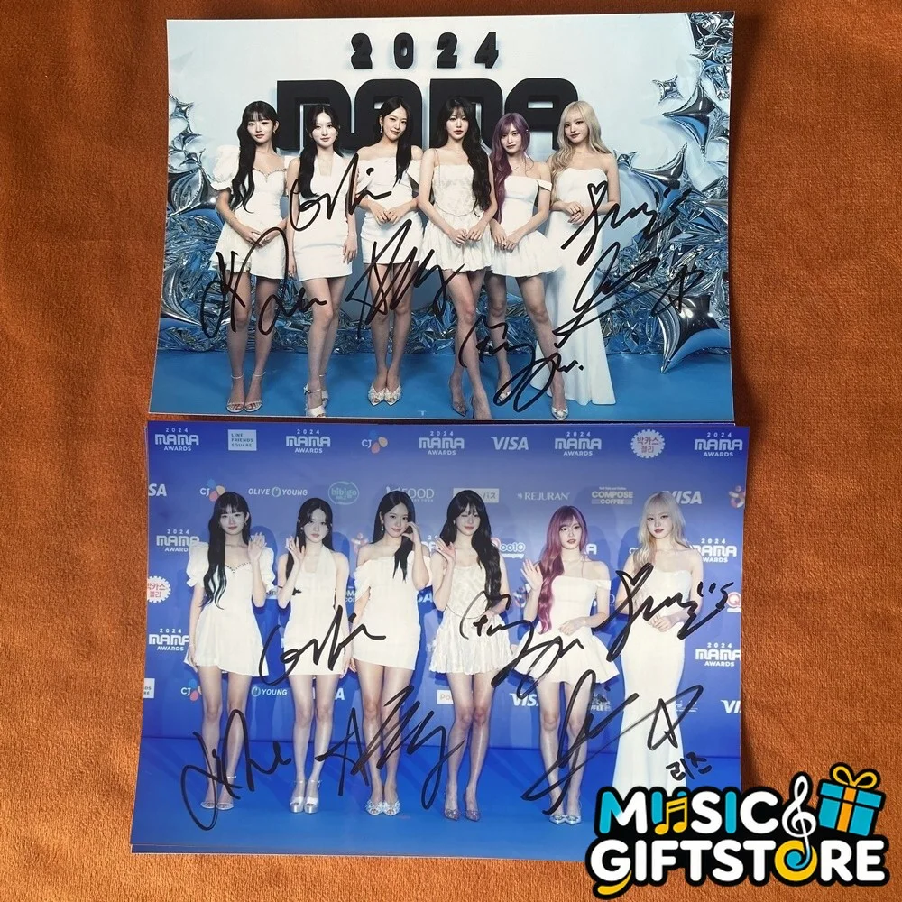 IVE MAMA Autographed Signed Group Photo K-POP Collectibles 4*6 2024B #MUGS, изображение 2