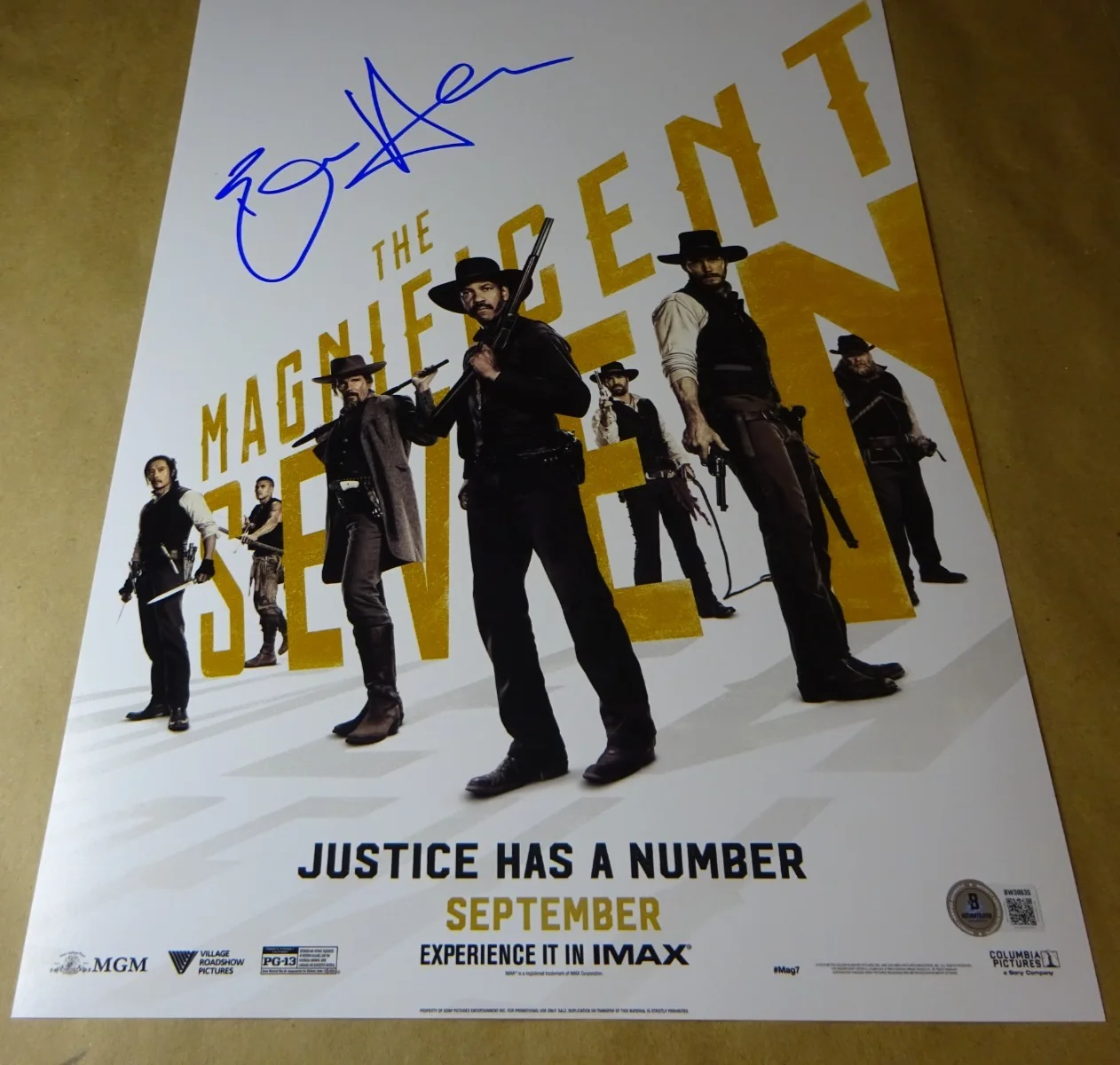 Ethan Hawke — Signed Ethan Hawke Autographed 12"x18" The Magnificent Seven Photo Beckett COA, image 2