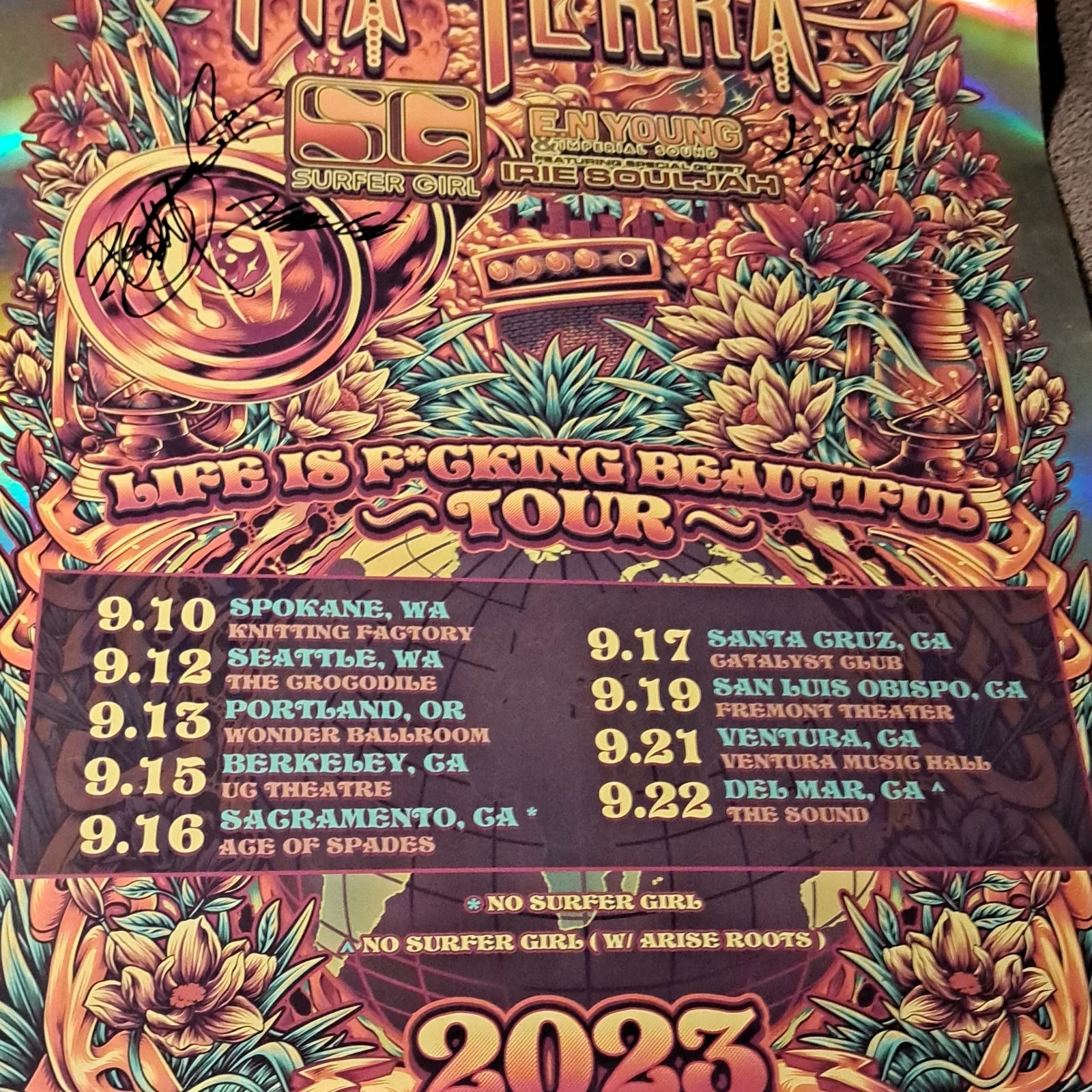 The Cool Kids & Life Is F*cking Beautiful Tour 2023 Autographed Posters Lot of 2, изображение 5
