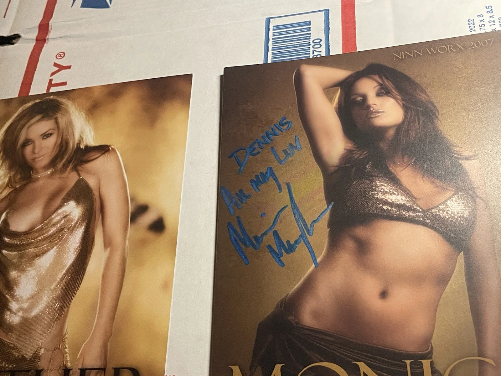 Monica Mayhem — Monica Mayhem Heather Vandeven Adult Actress Signed Promo Cards 5" 7" Ninn Worx, изображение 2