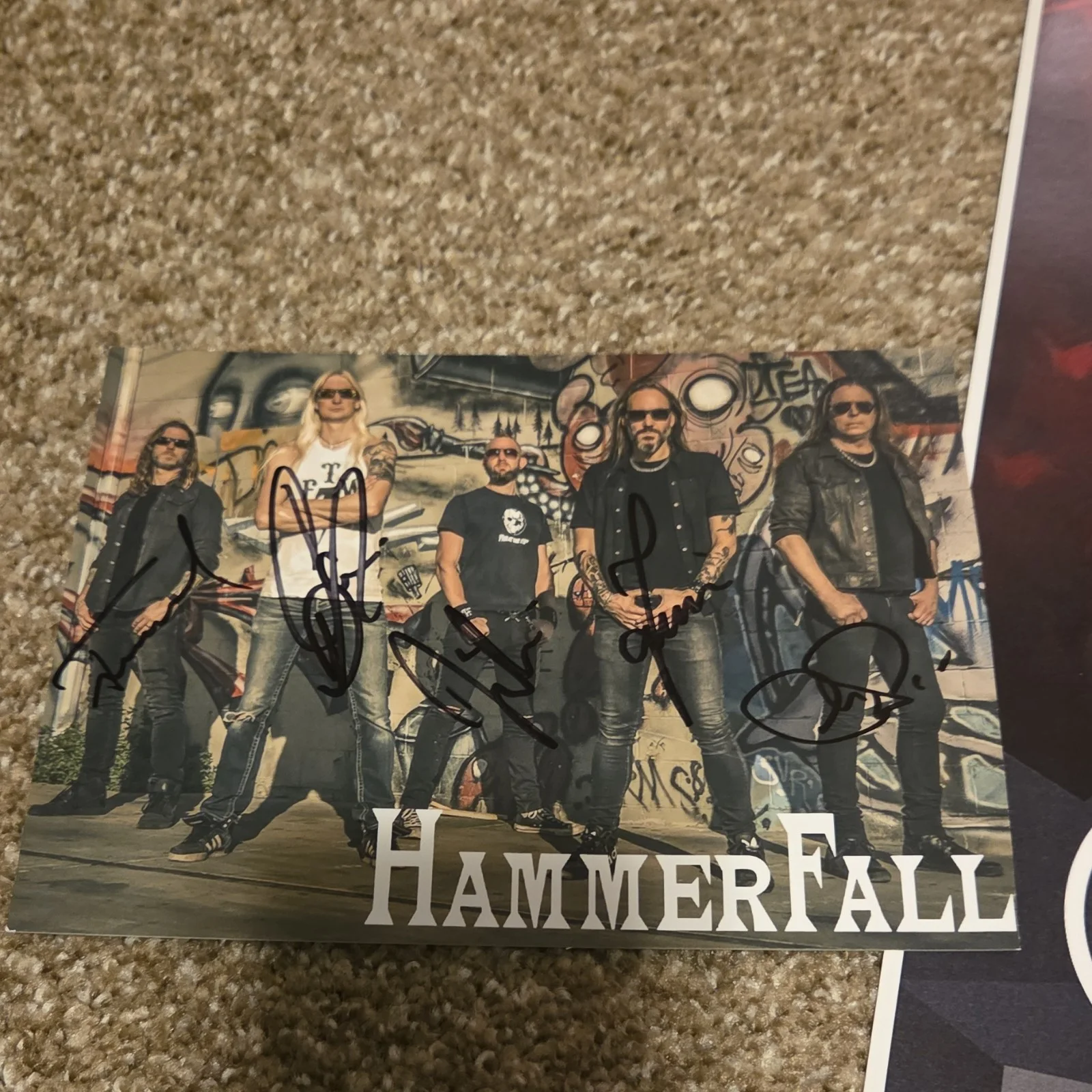 Signed HammerFall 2018 Tour Autographed Original Concert Poster, image 3