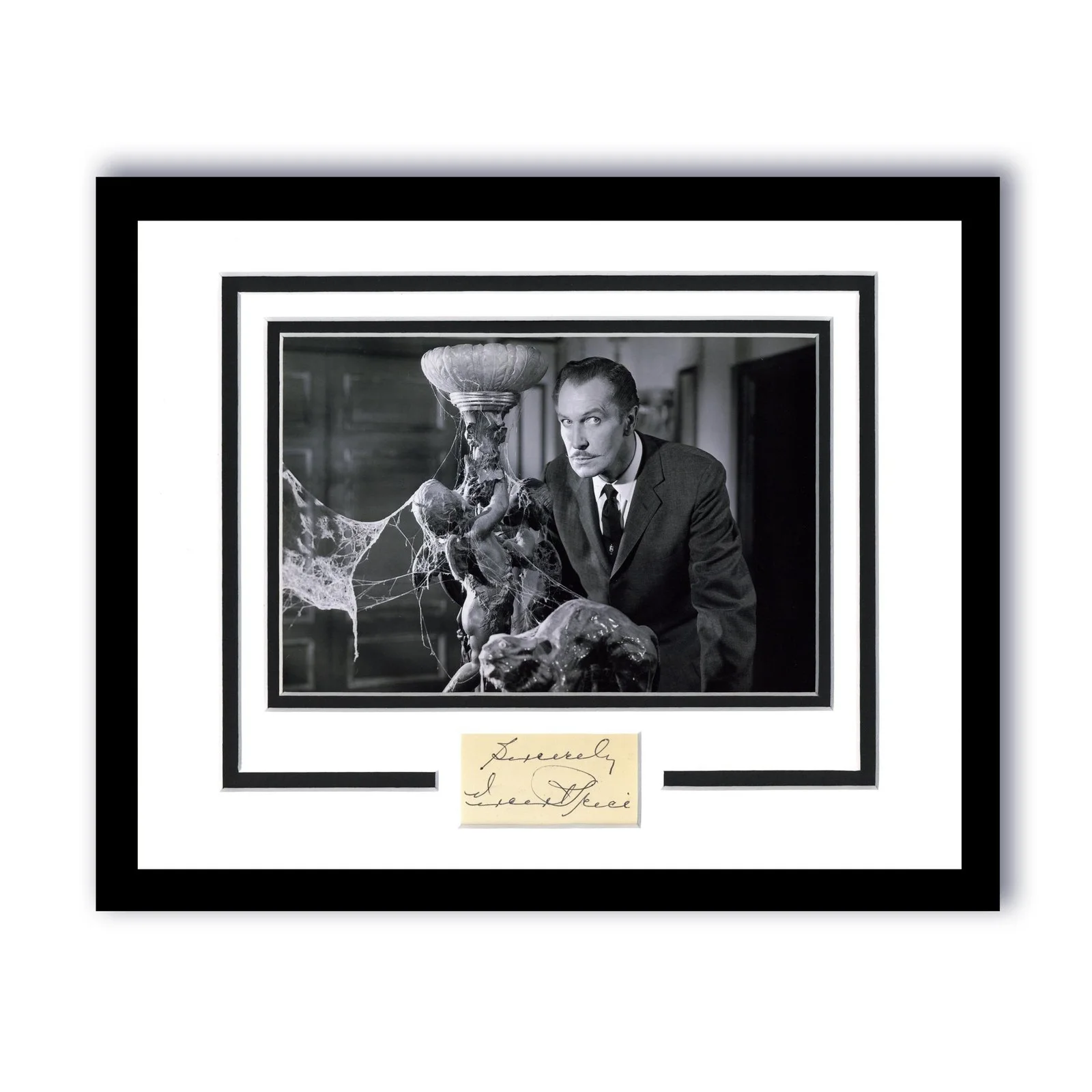 Vincent Price — Vincent Price "House on Haunted Hill" AUTOGRAPH Signed Framed 11x14 Display ACOA