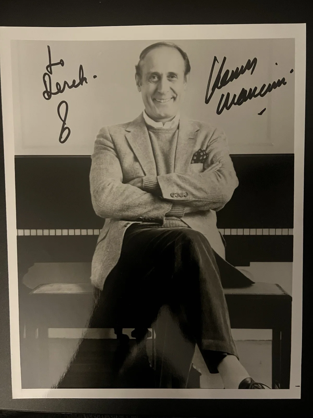 Henry Mancini — Film Composer Henry Mancini Autographed 8”x10” ‘Mommie Dearest’ ‘Pink Panther’