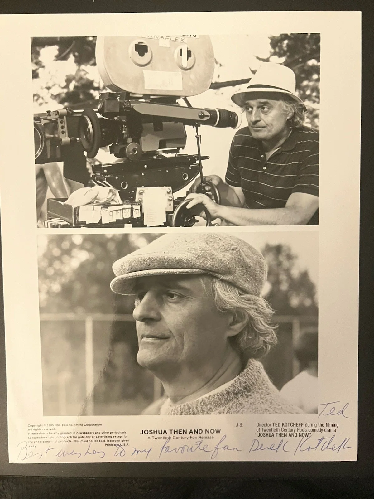 Ted Kotcheff — Director Ted Kotcheff ~ Autographed Photo ~ 8”x10” ~ 1985 ‘Joshua Then and Now’