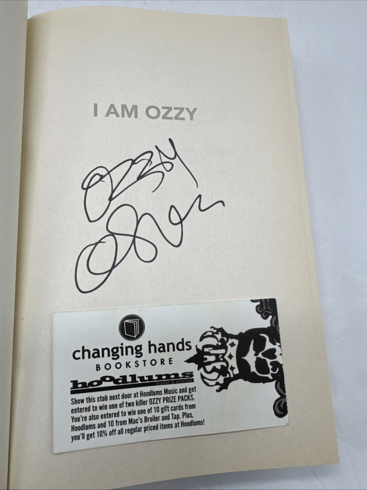 I AM OZZY AUTOGRAPHED Hand SIGNED 1st/1st OZZY OSBOURNE Book Signing Time Card, image 4