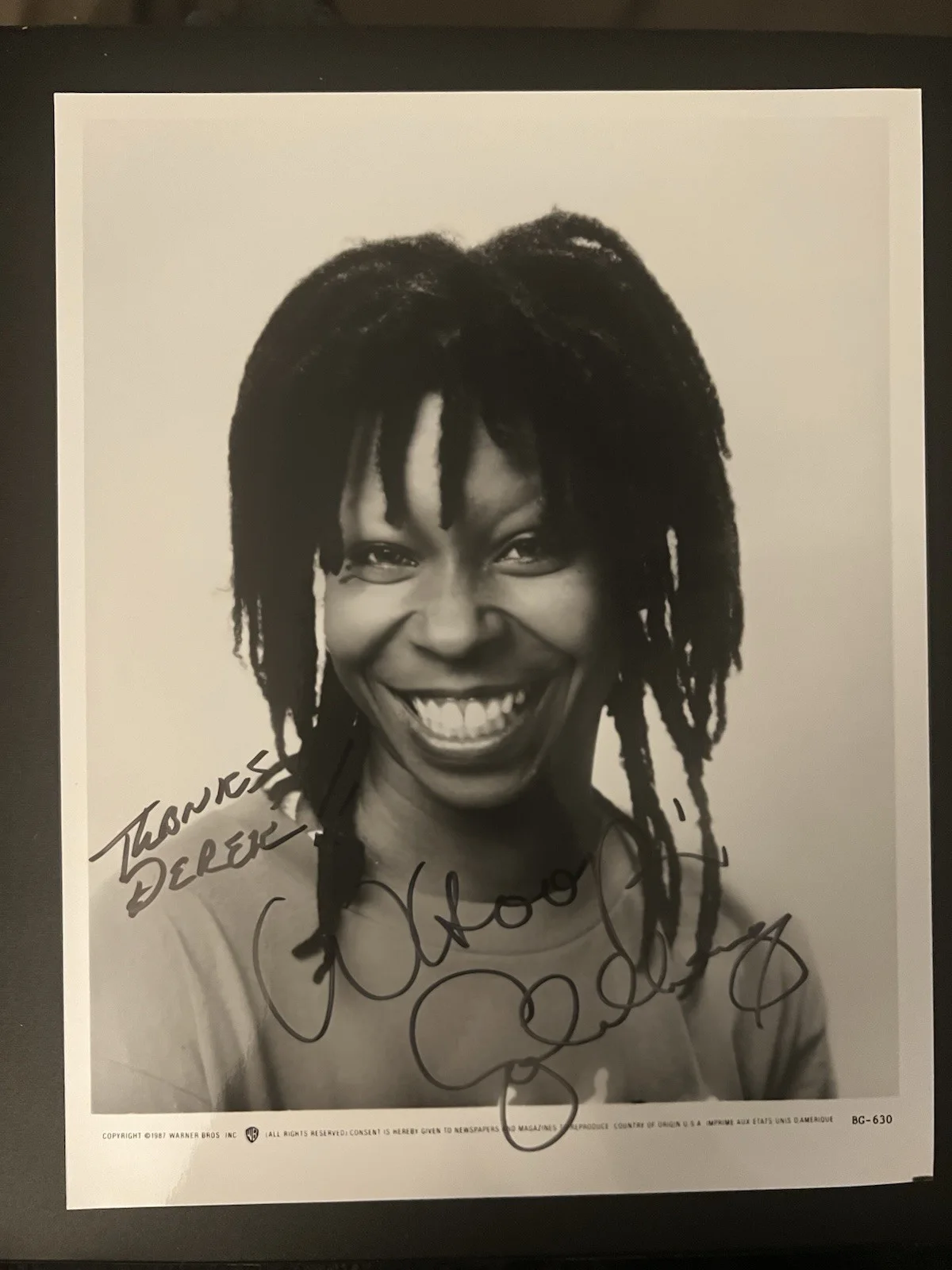 Whoopi Goldberg — Whoopi Goldberg ~ Autographed Photo ~ 8”x10”~ 1987-1988 ~ ‘Burglar’