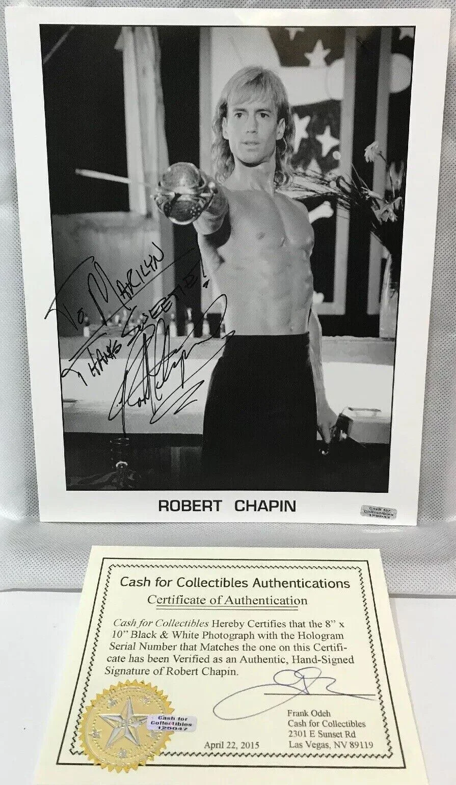 Robert Chapin — Robert Chapin RING OF STEEL SABRINA THE HUNTED Signed Photo COA to Marilyn, изображение 2
