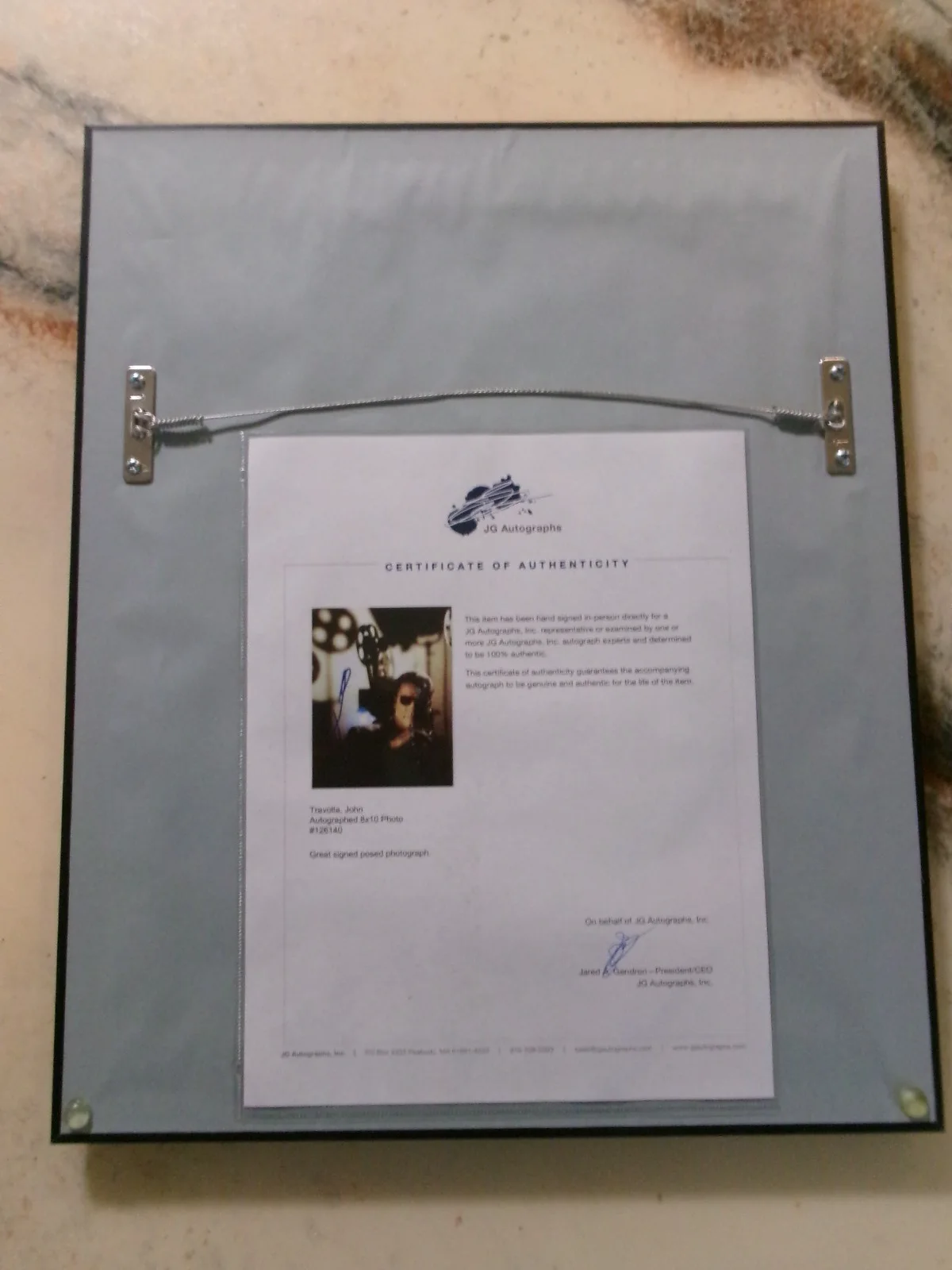 John Travolta — Signed John Travolta 8 x 10 Photo Double Matte 11 x 14 Frame Tru Vue Glass COA, image 4