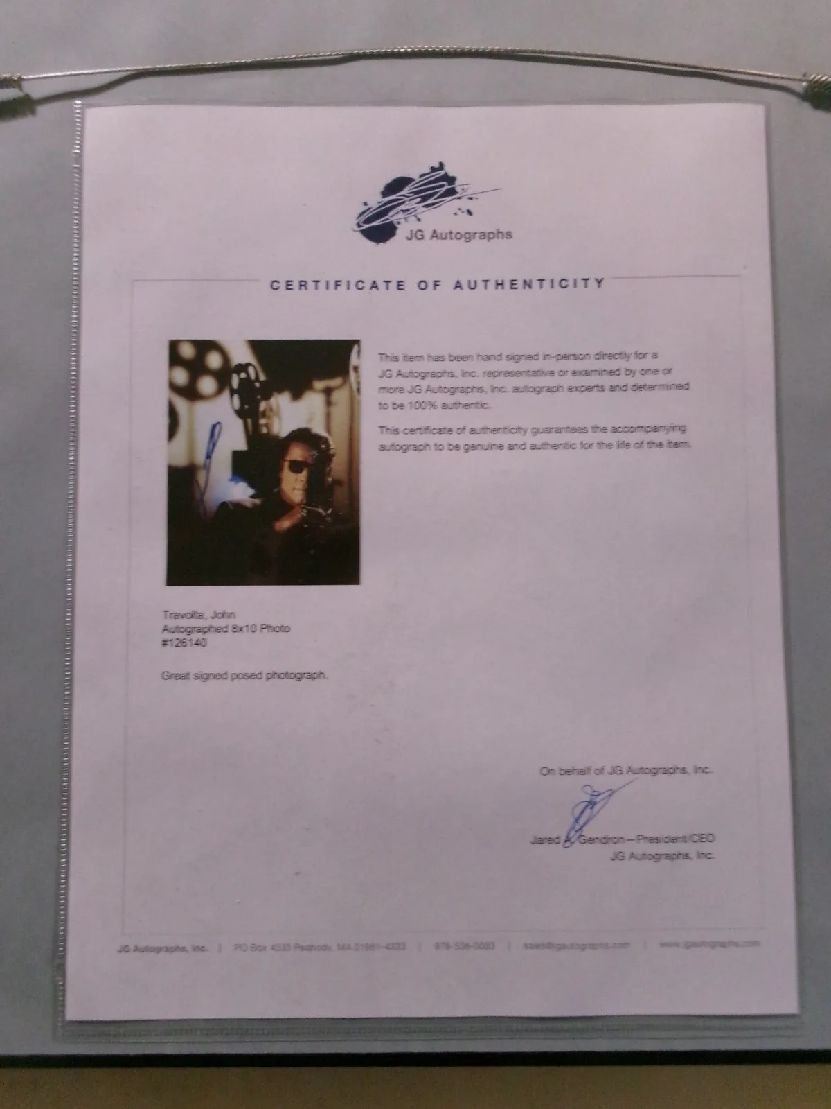 John Travolta — Signed John Travolta 8 x 10 Photo Double Matte 11 x 14 Frame Tru Vue Glass COA, image 5