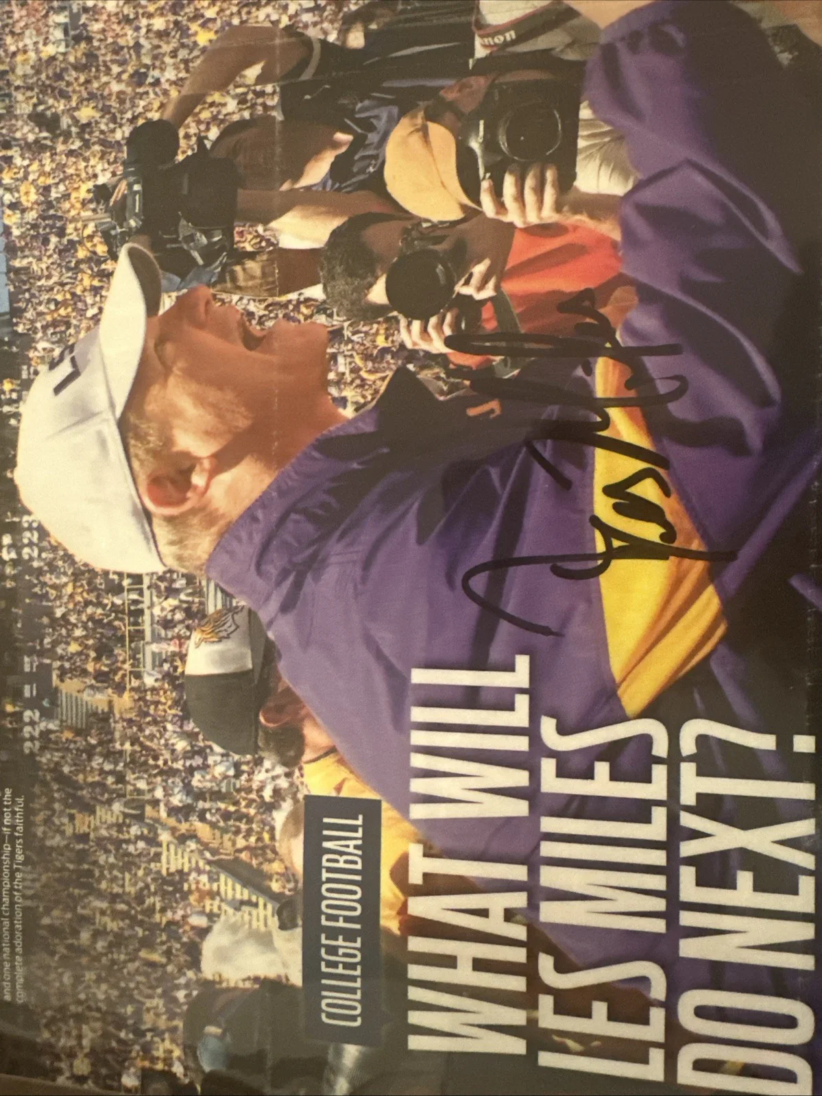 Les Miles Autographed Magazine Article. LSU, image 2