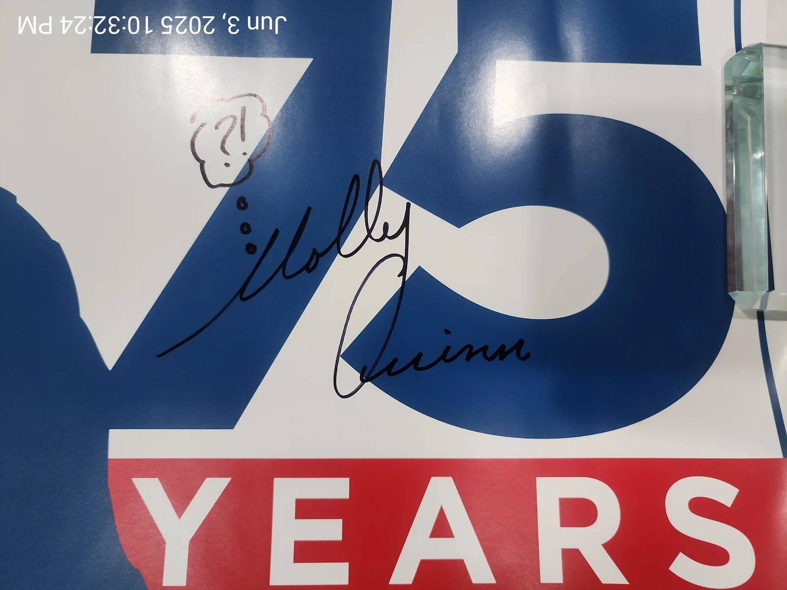 Molly Quinn — Superman 75 Years Comic Con 12x20 Poster Signed Molly Quinn, Paul Levitz,Jurgens, изображение 4