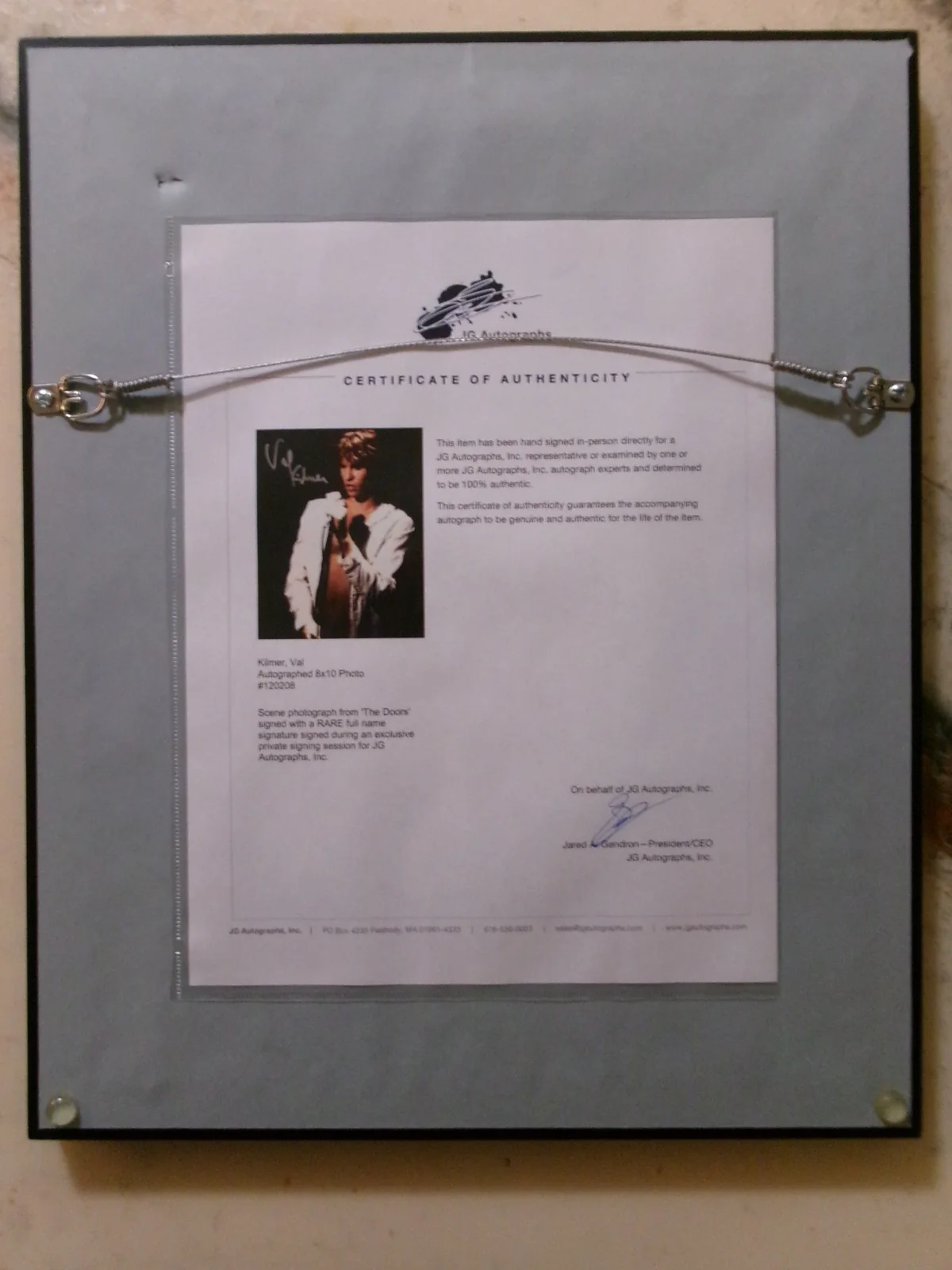 Val Kilmer — Signed Val Kilmer 8 x 10 Photo Double Matte 11 x 14 Frame Tru Vue Glass COA, изображение 4