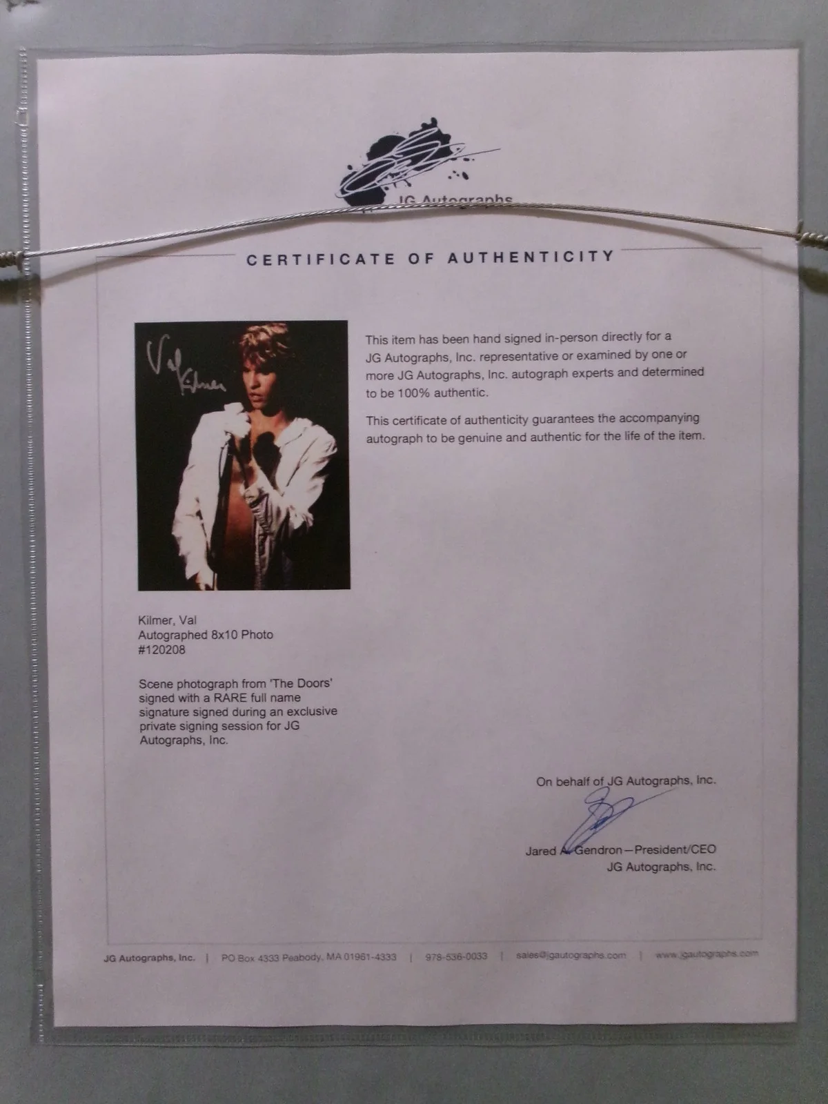 Val Kilmer — Signed Val Kilmer 8 x 10 Photo Double Matte 11 x 14 Frame Tru Vue Glass COA, изображение 5