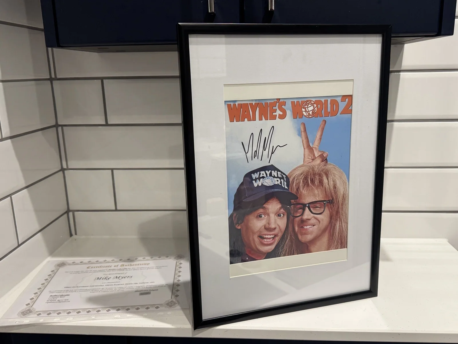 Mike Myers Wayne's 2 Autograph Signed Photo Framed, image 3