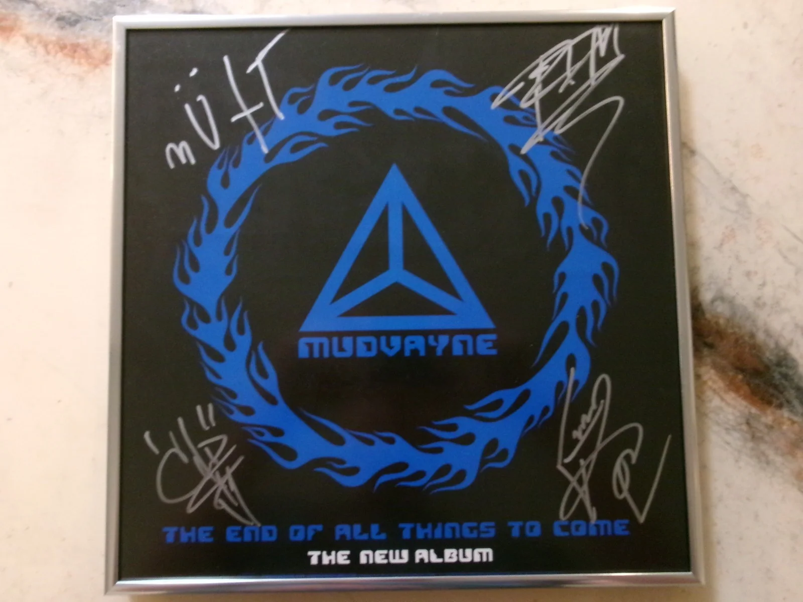 Mudvayne — Signed Mudvayne 12 x 12 Album Flat Cover 12 x 12 Frame Tru Vue Glass COA, изображение 2