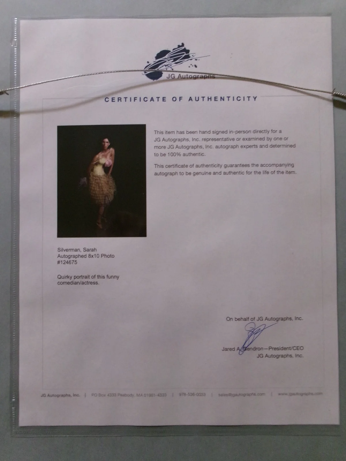 Sarah Silverman — Signed Sarah Silverman 8 x 10 Photo Double Matted 11 x 14 Frame Tru Vue Glass, image 5
