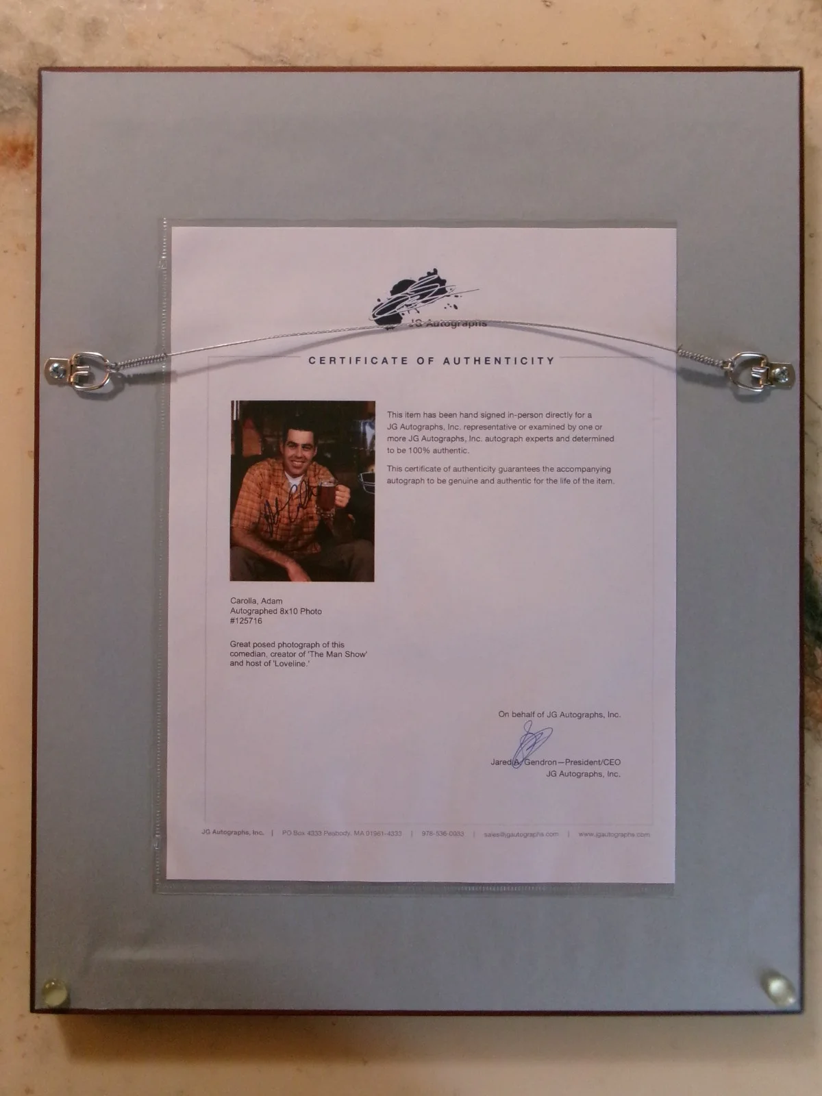 Adam Corolla — Signed Adam Corolla 8 x 10 Photo Double Matted 11 x 14 Frame Tru Vue Glass COA, изображение 4