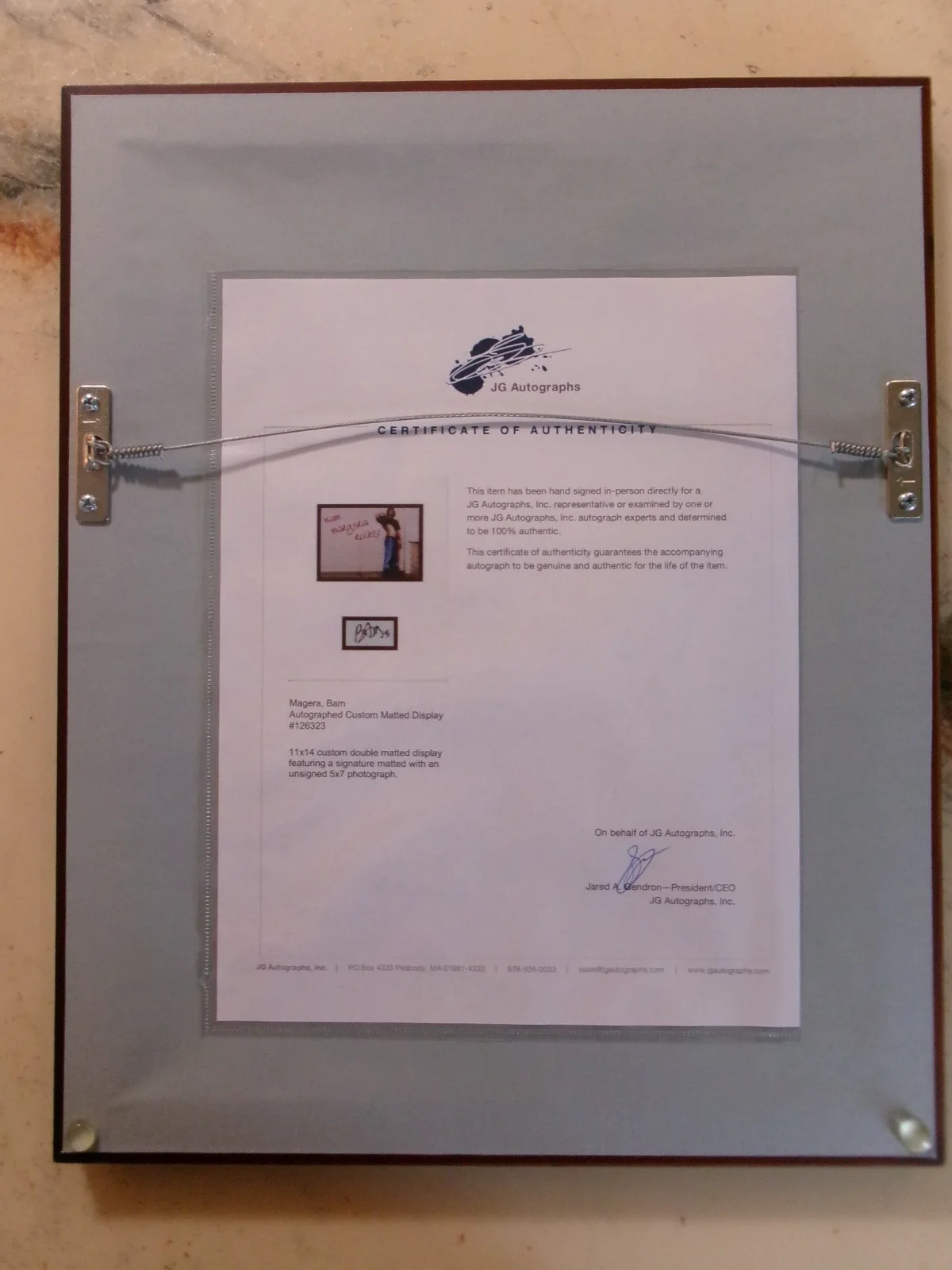 Bam Margera — Signed Bam Magera 7 x 5 Photo Double Matte 11 x 14 Frame Tru Vue Glass COA, изображение 4