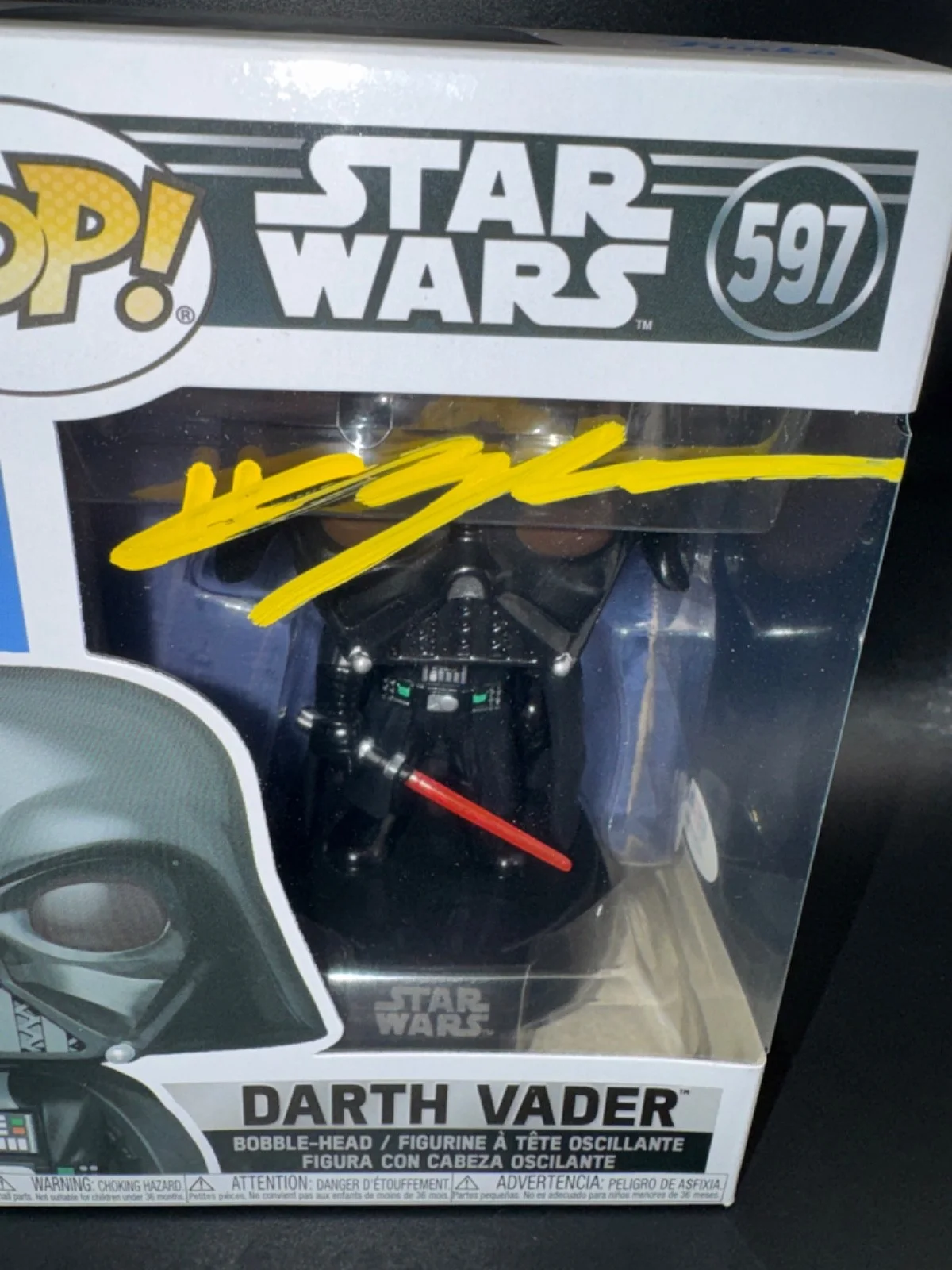 HAYDEN CHRISTENSEN — HAYDEN CHRISTENSEN signed DARTH VADER FUNKO POP FIGURE #597 w/ COA PSA AQ65044, изображение 2