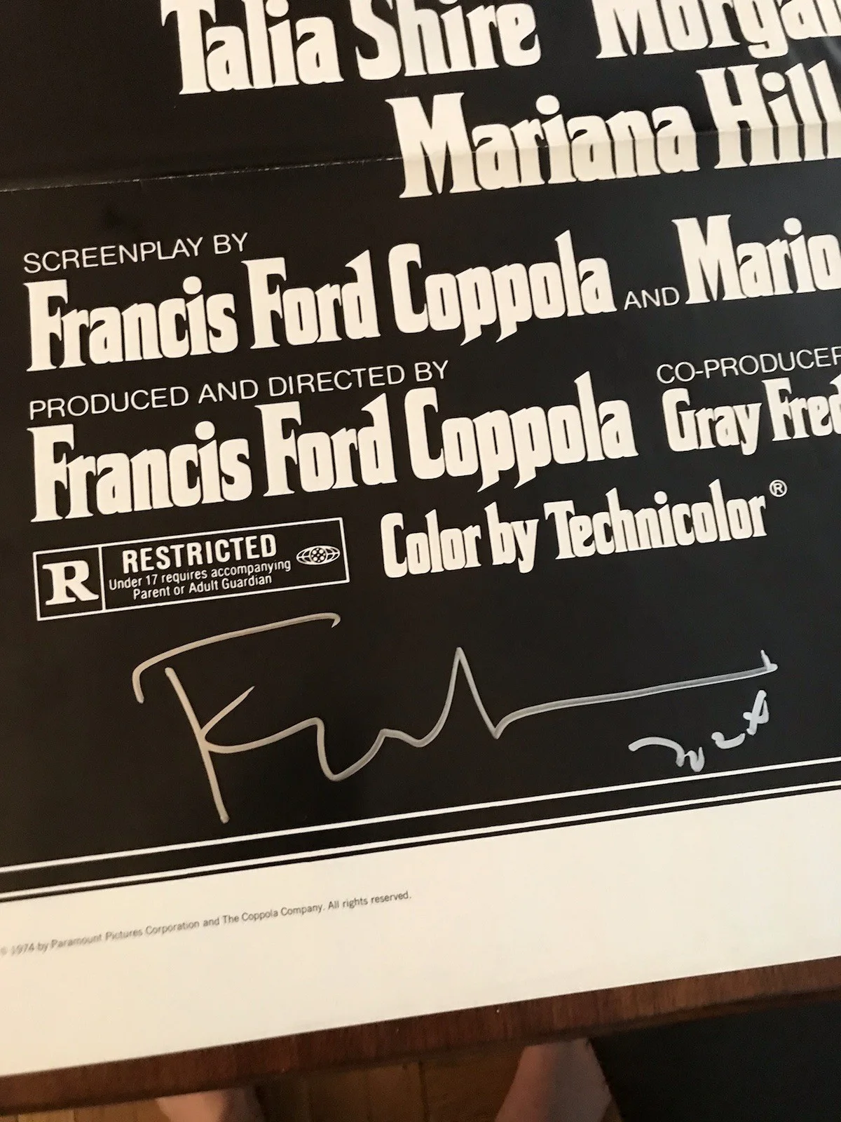 Francis Ford Coppola — THE GODFATHER PART II Poster SIGNED by FRANCIS FORD COPPOLA, 1-Sheet ORIGINAL, image 2
