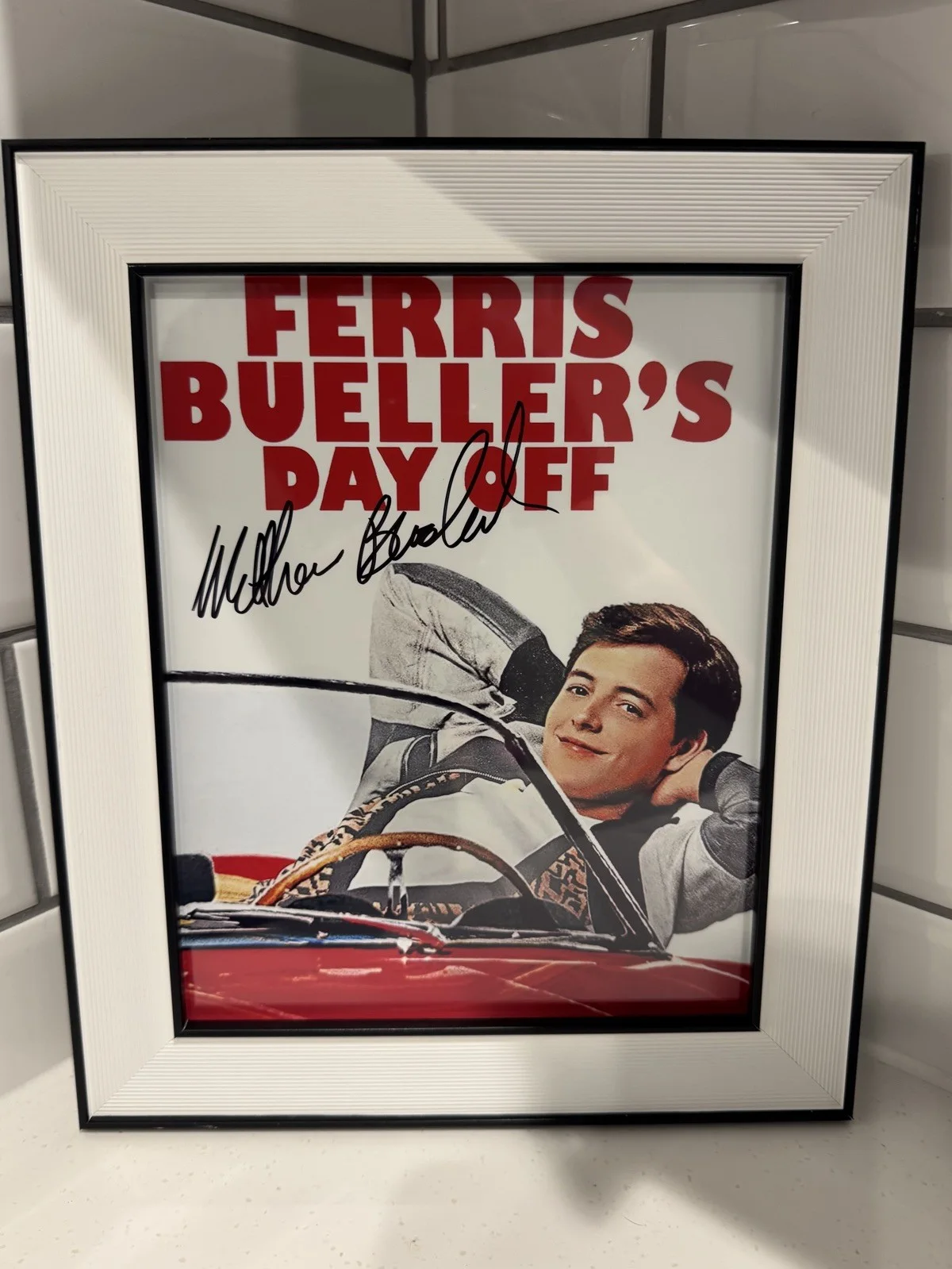 Matthew Broderick Ferris Bueller’s day off, Framed Signed Autograph Photo COA., изображение 3