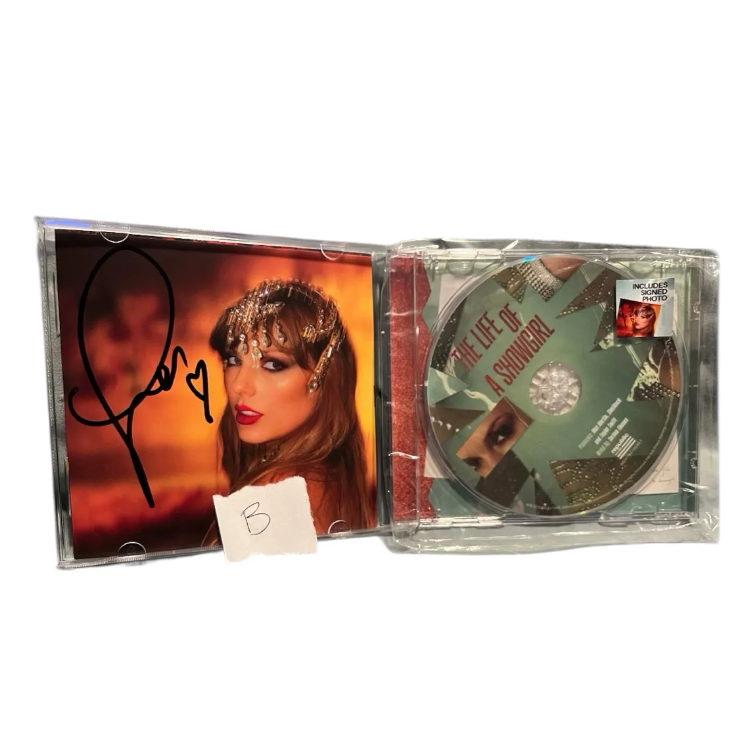 Taylor Swift - The Life of a Showgirl CD + Hand Signed Photo 1 With Heart B, изображение 3