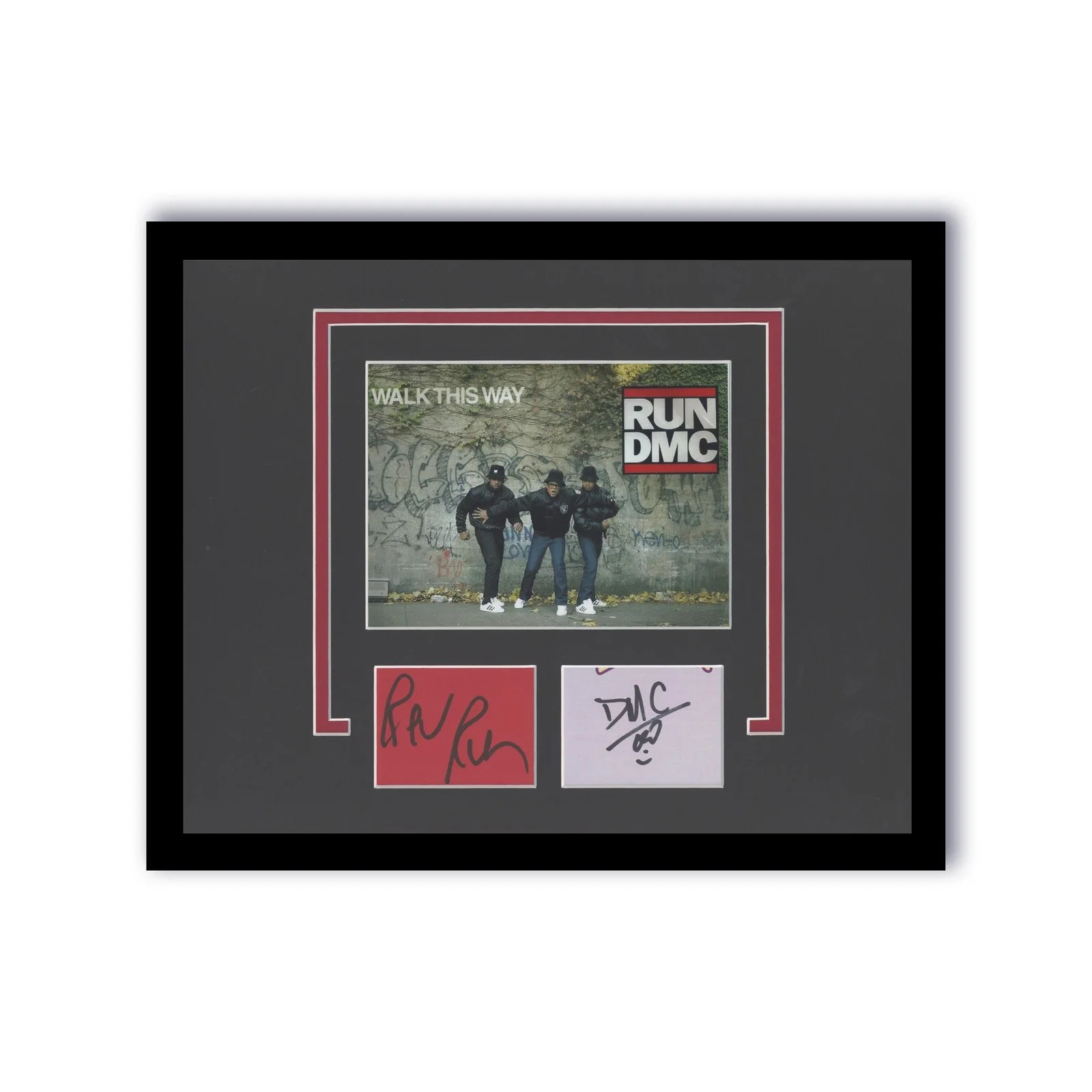 DMC, Rev Run — Run-DMC Autographed Signed 11x14 Framed Photo Hip-Hop Rap Walk This Way