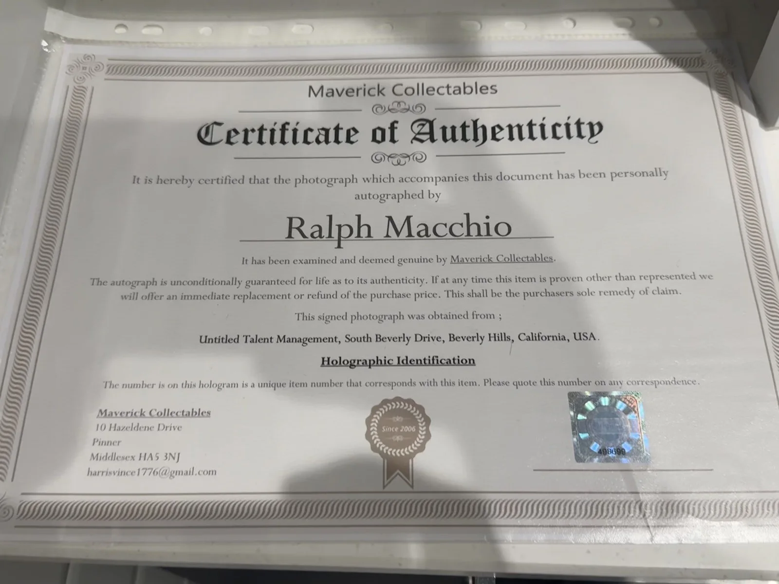 Ralph Macchio Signed, Framed Karate Kid Presentation with COA., image 5