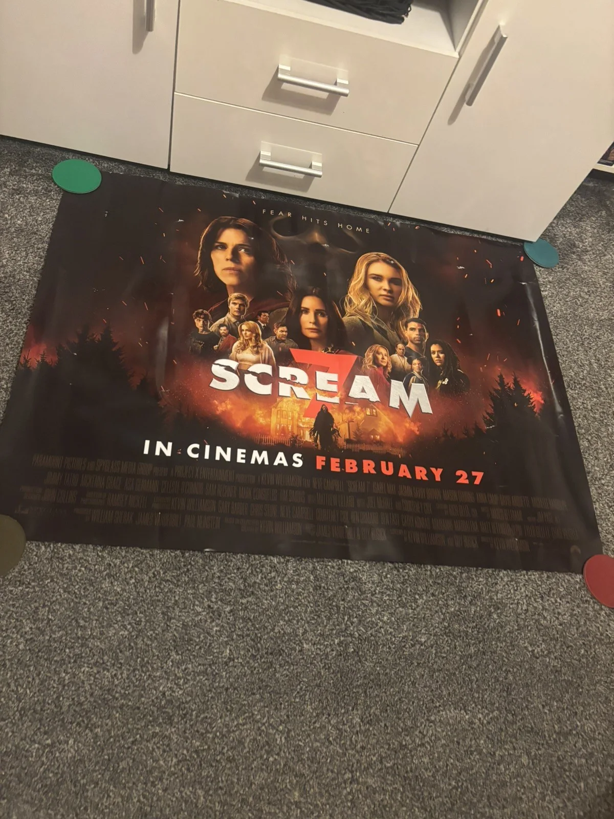 Scream 7 30" X 40" UK Quad Cinema Poster, изображение 2