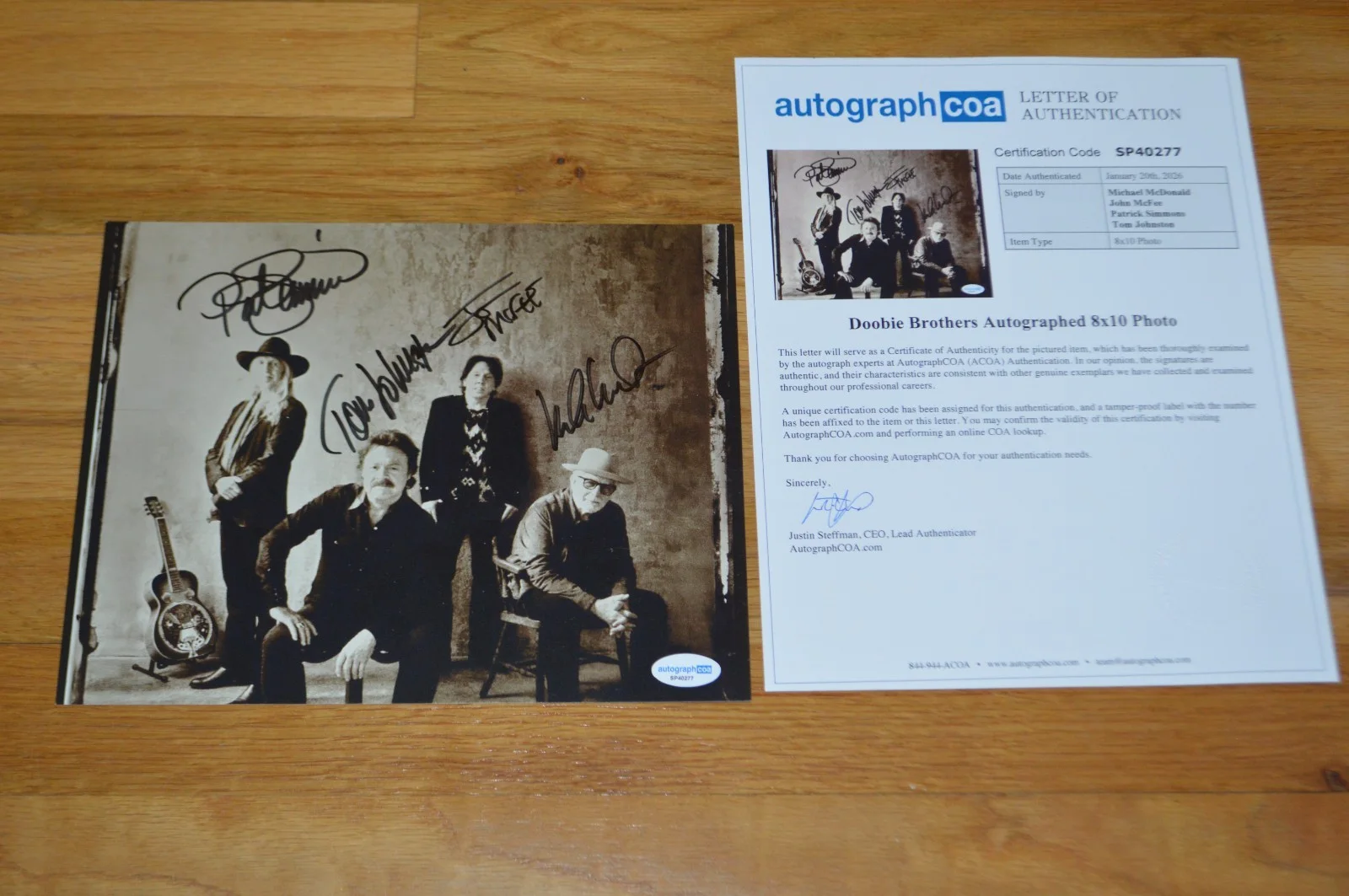 The Doobie Bothers Band Autographed "Walk This Road" 8x10 Photo w/ AUTOGRAPH LOA, изображение 5