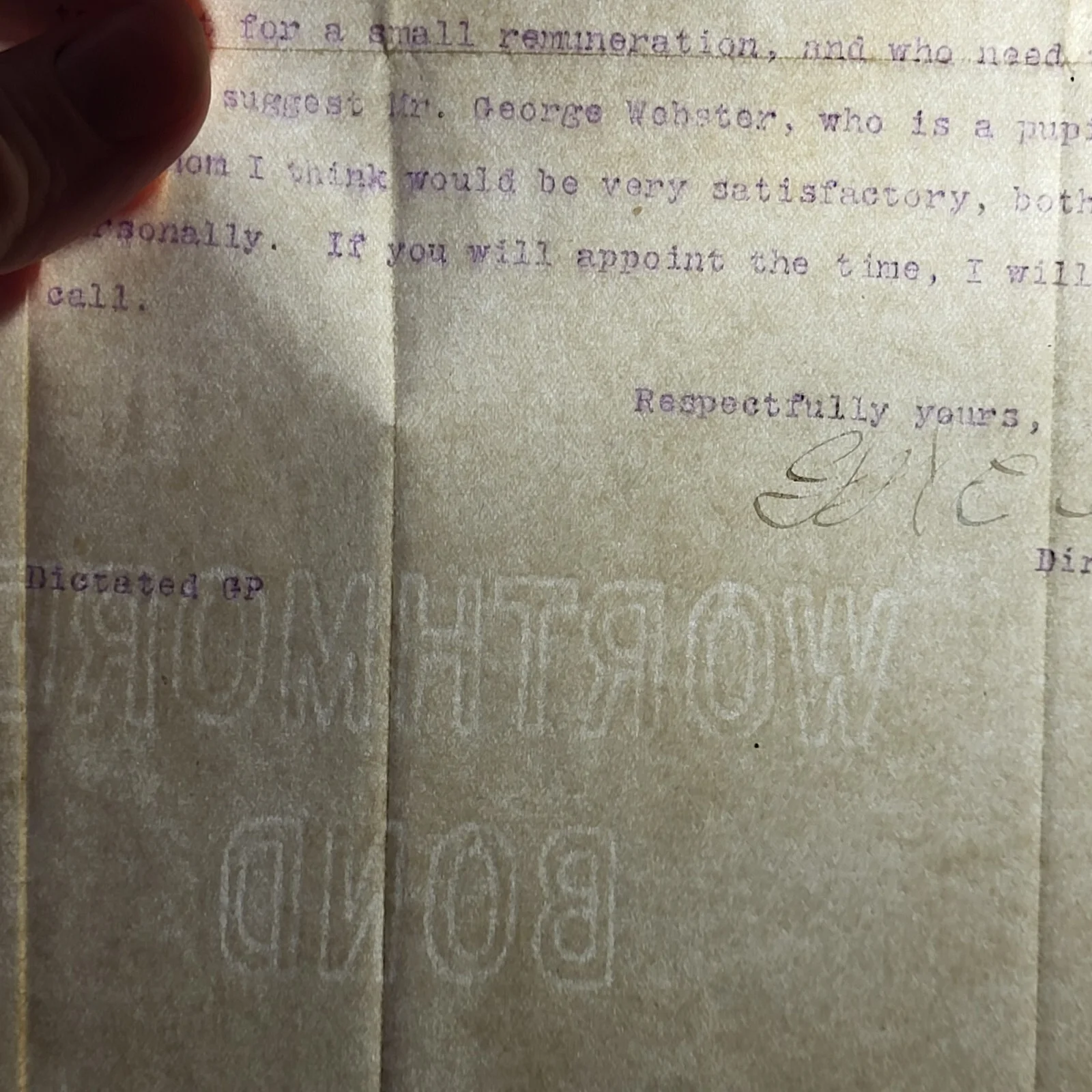George W Chadwick Signed Letter w postmarked envelope, hand written music - 1909, image 5