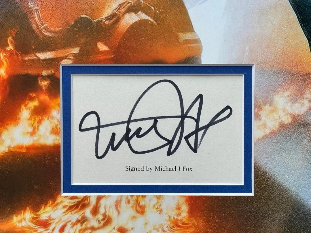 Michael J. Fox — MICHAEL J. FOX Signed Autograph 16x12 Back to the Future Custom Display JSA COA, image 2