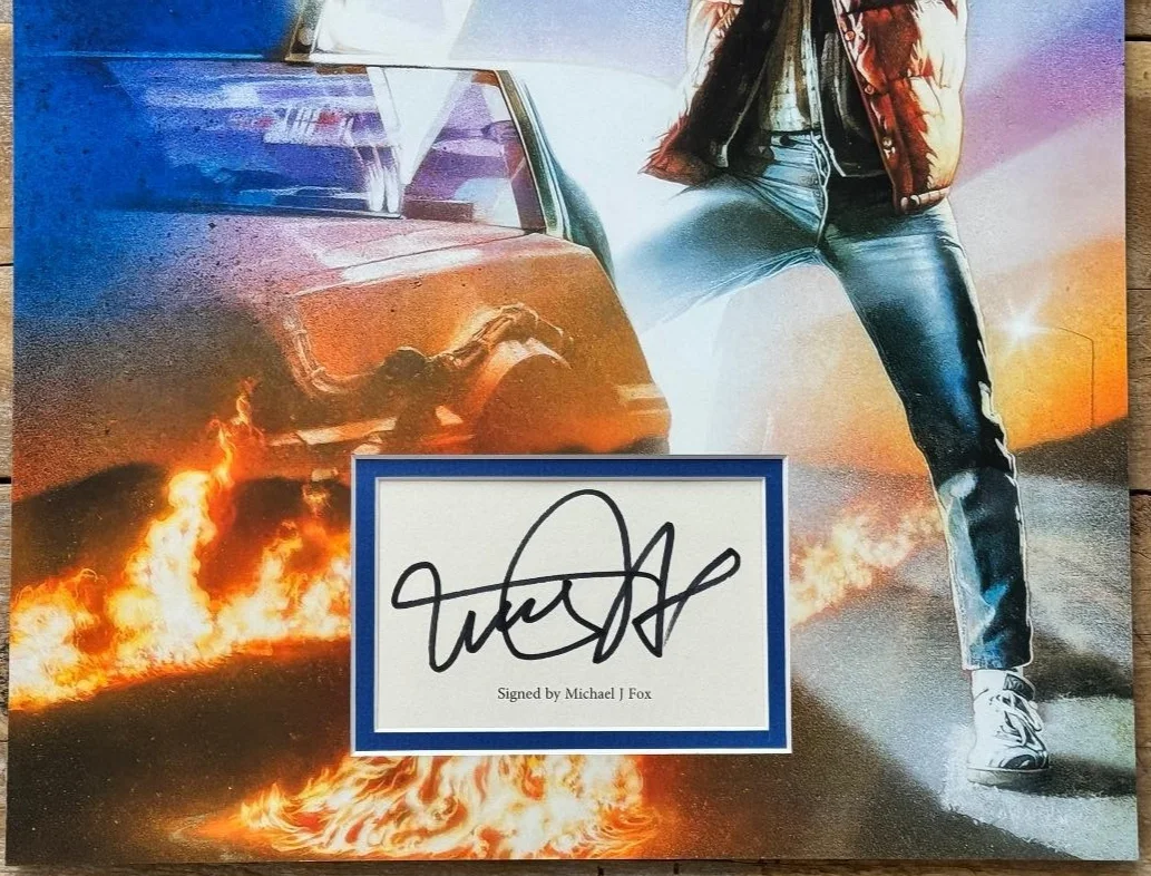 Michael J. Fox — MICHAEL J. FOX Signed Autograph 16x12 Back to the Future Custom Display JSA COA, image 4