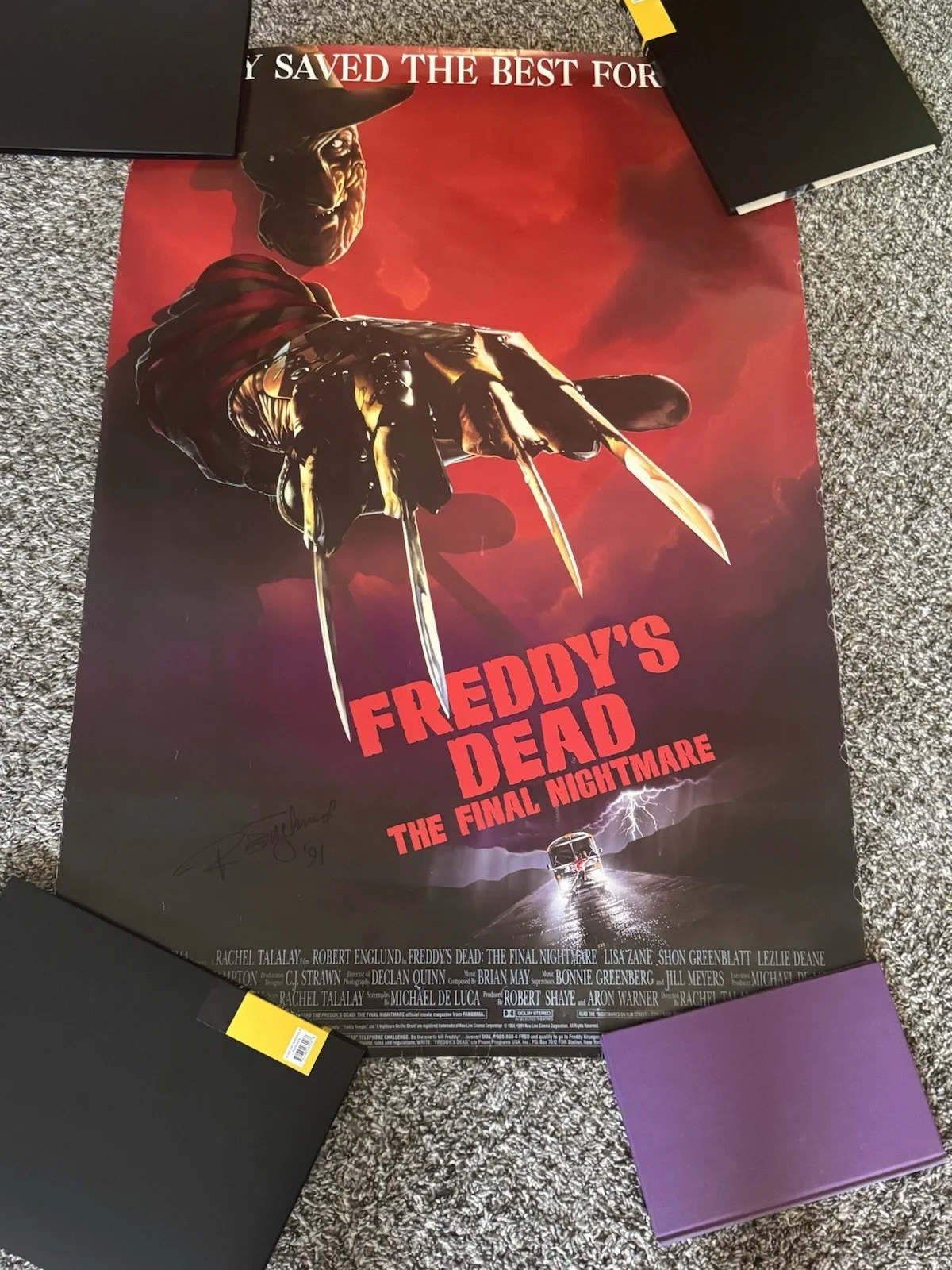 Robert Englund Autographed Freddy’s Dead 26x40 Full Size Movie Poster JSA COA, изображение 2
