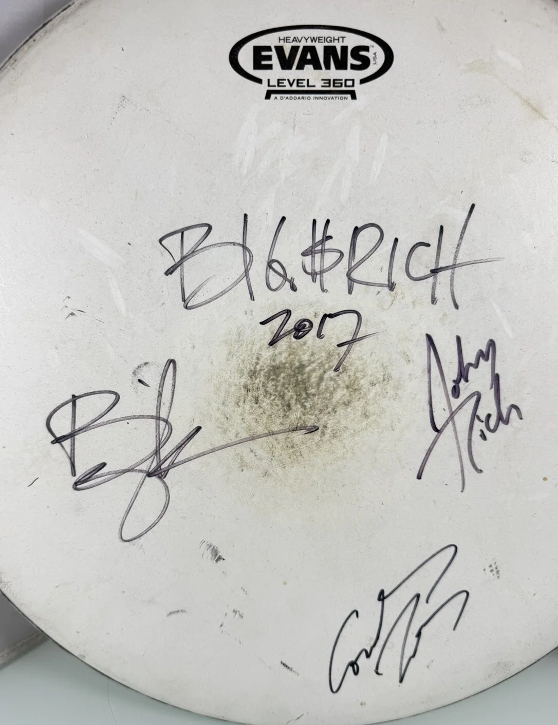 Autographed Big & Rich 2017 Big Kenny & John Rich Signed Evans Drum Head - 14”, изображение 3