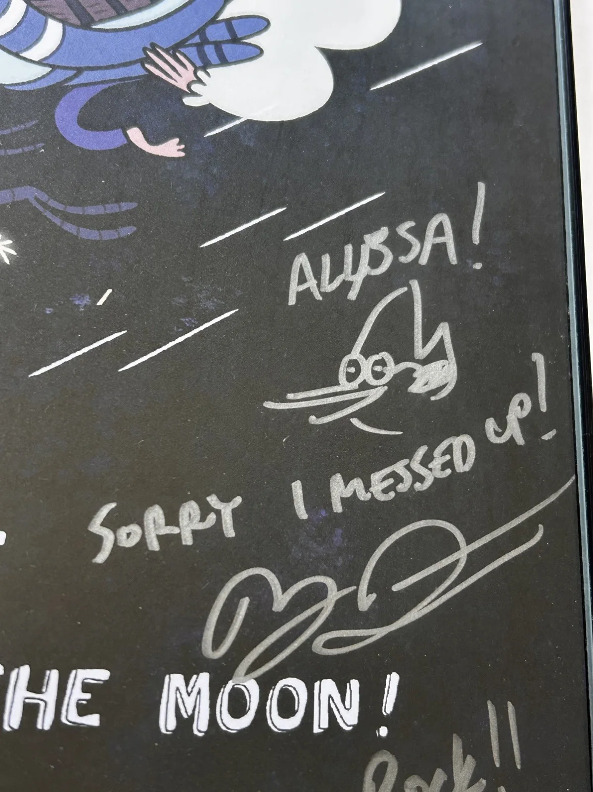JG Quintel Mike Roth William Salyers Sam Marin Janie Haddad — Regular Show Ultra Rare! SIGNED & Drawings 1st Episode SDCC 2011 poster, изображение 3