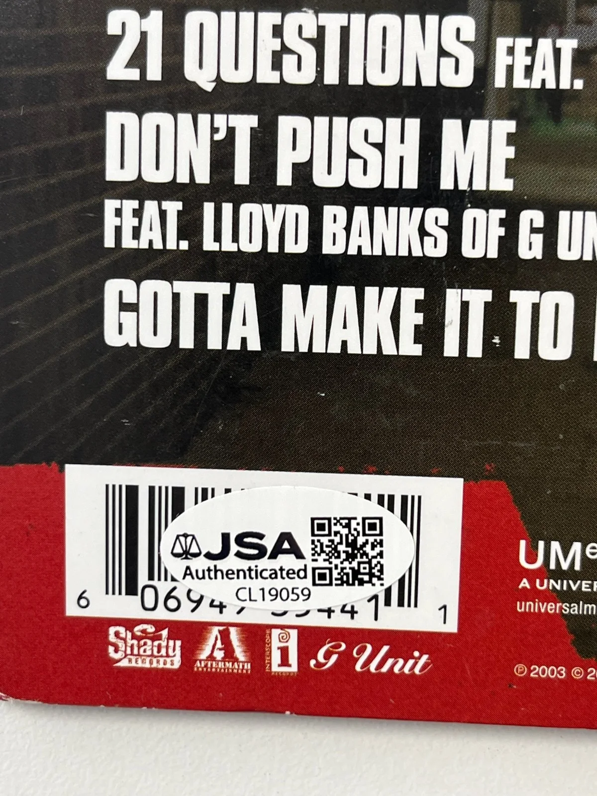 50 Cent Signed Get Rich Or Die Tryin Vinyl Album Rap Legend JSA COA, изображение 3