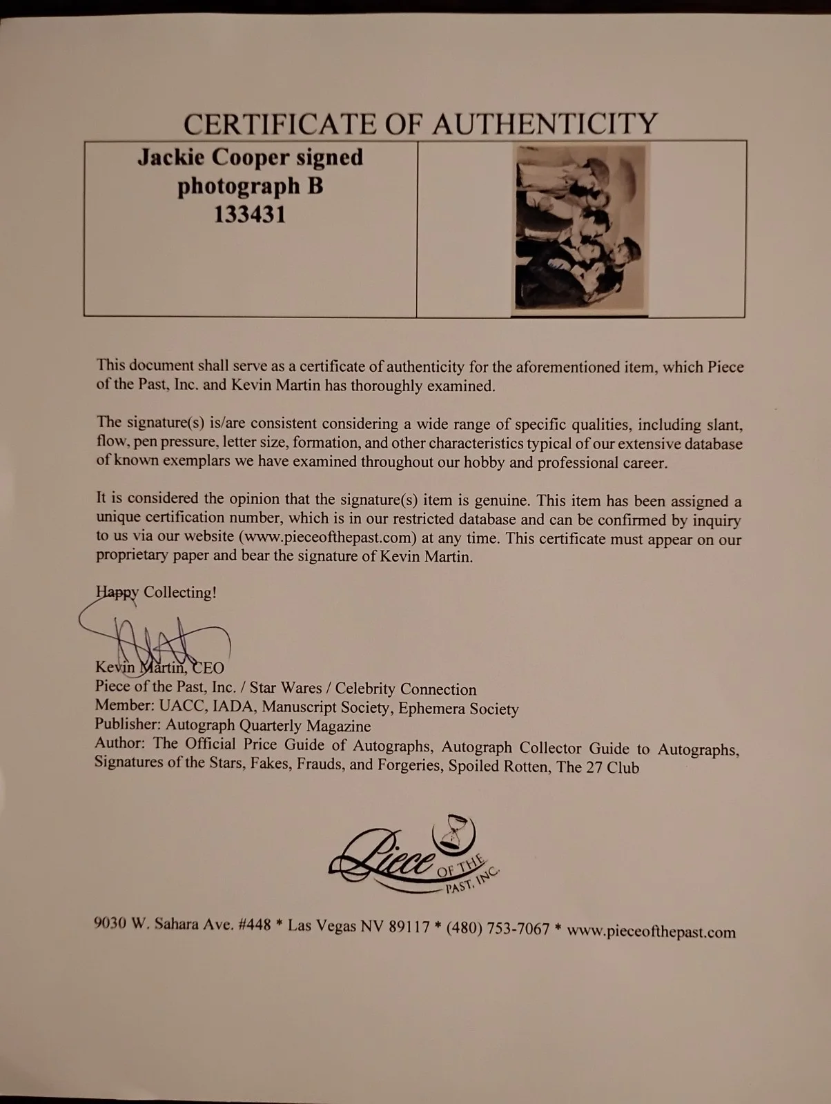 Jackie Cooper — Signed Photo Jackie Cooper in "Newsboys Home" With The Little Tough Guys W/COA, изображение 2
