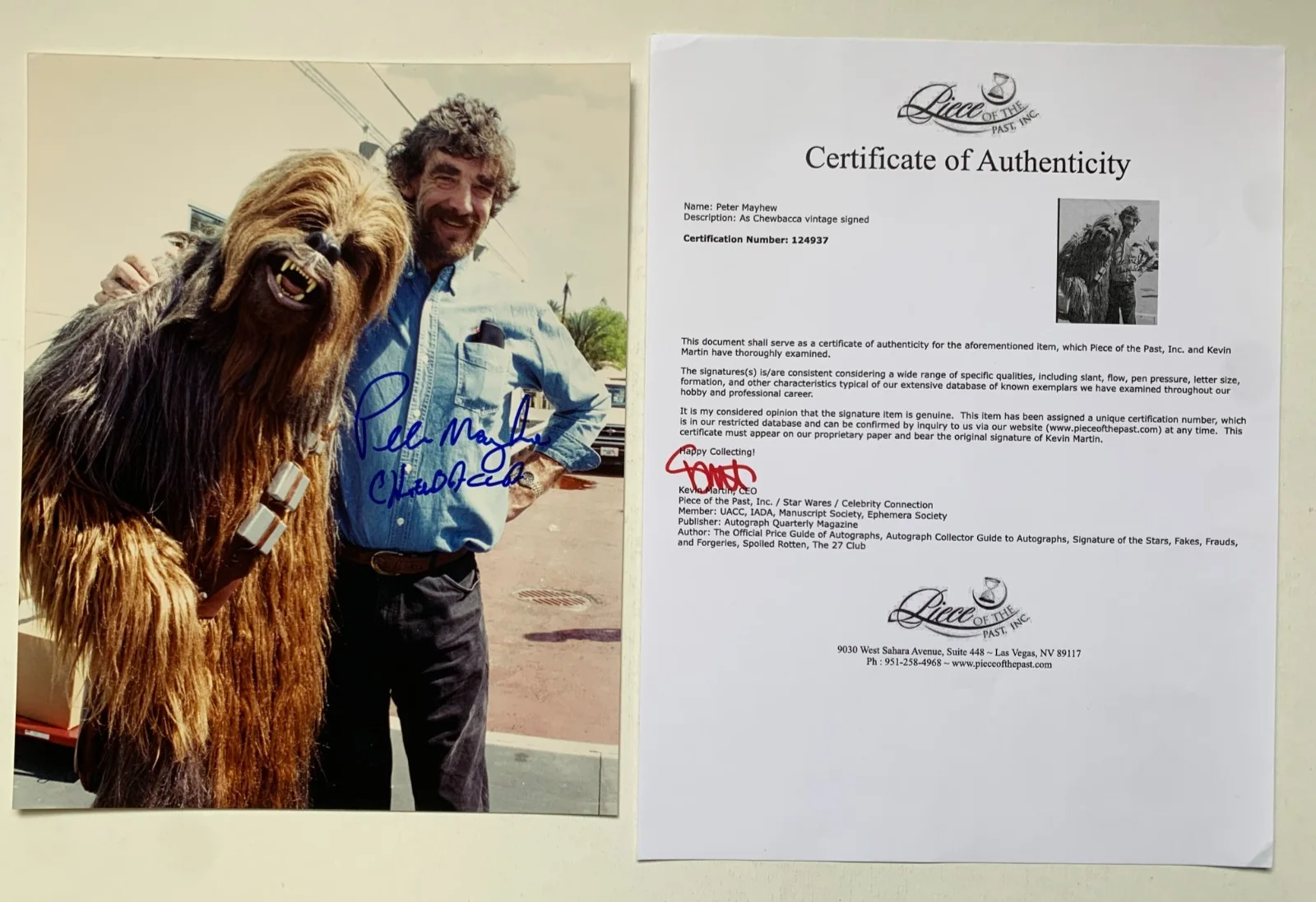 Peter Mayhew — PETER MAYHEW "Chewbacca" signed photo, with COA, 8x10, Star Wars, изображение 3